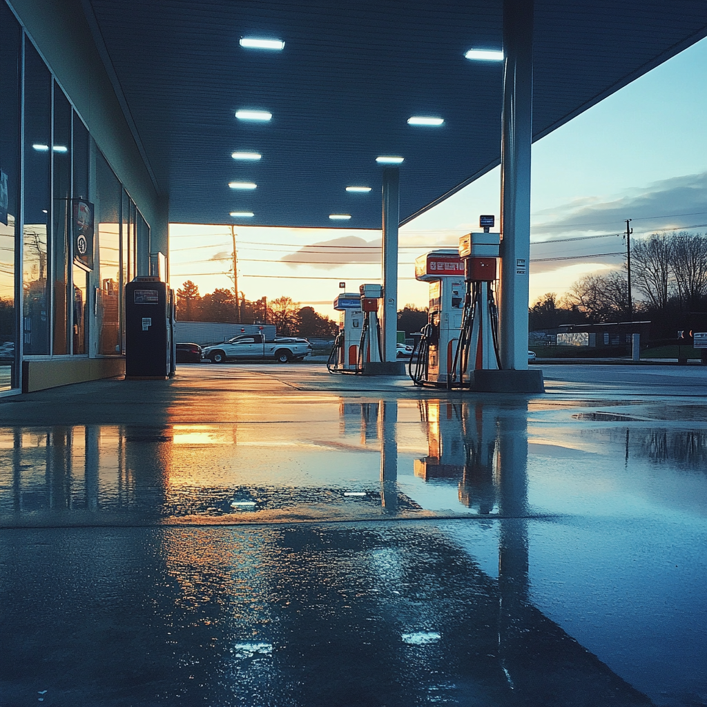 A gas station | Source: Midjourney