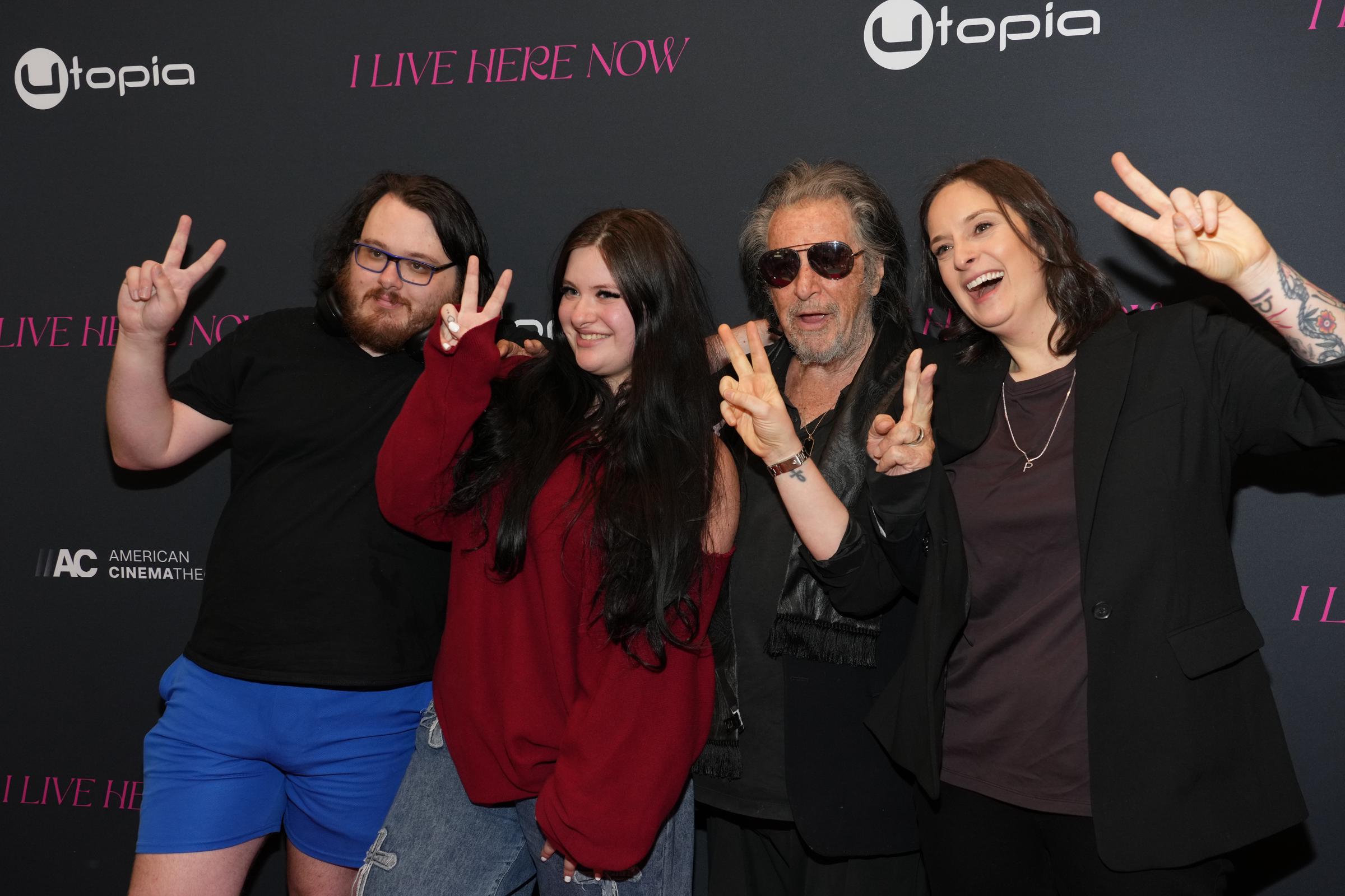 Anton, Olivia, Al and Julie Pacino attend the "I Live Here Now" Los Angeles premiere at the Aero Theatre on March 12, 2026, in Santa Monica, California | Source: Getty Images