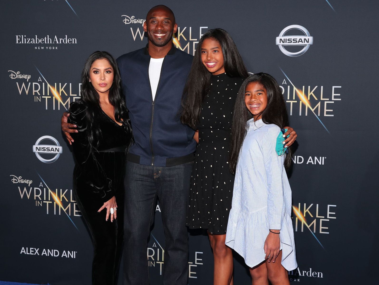 Vanessa and Kobe Bryant and their children at the premiere of "A Wrinkle In Time" in Los Angeles on February 26, 2018  | Photo: Getty Images