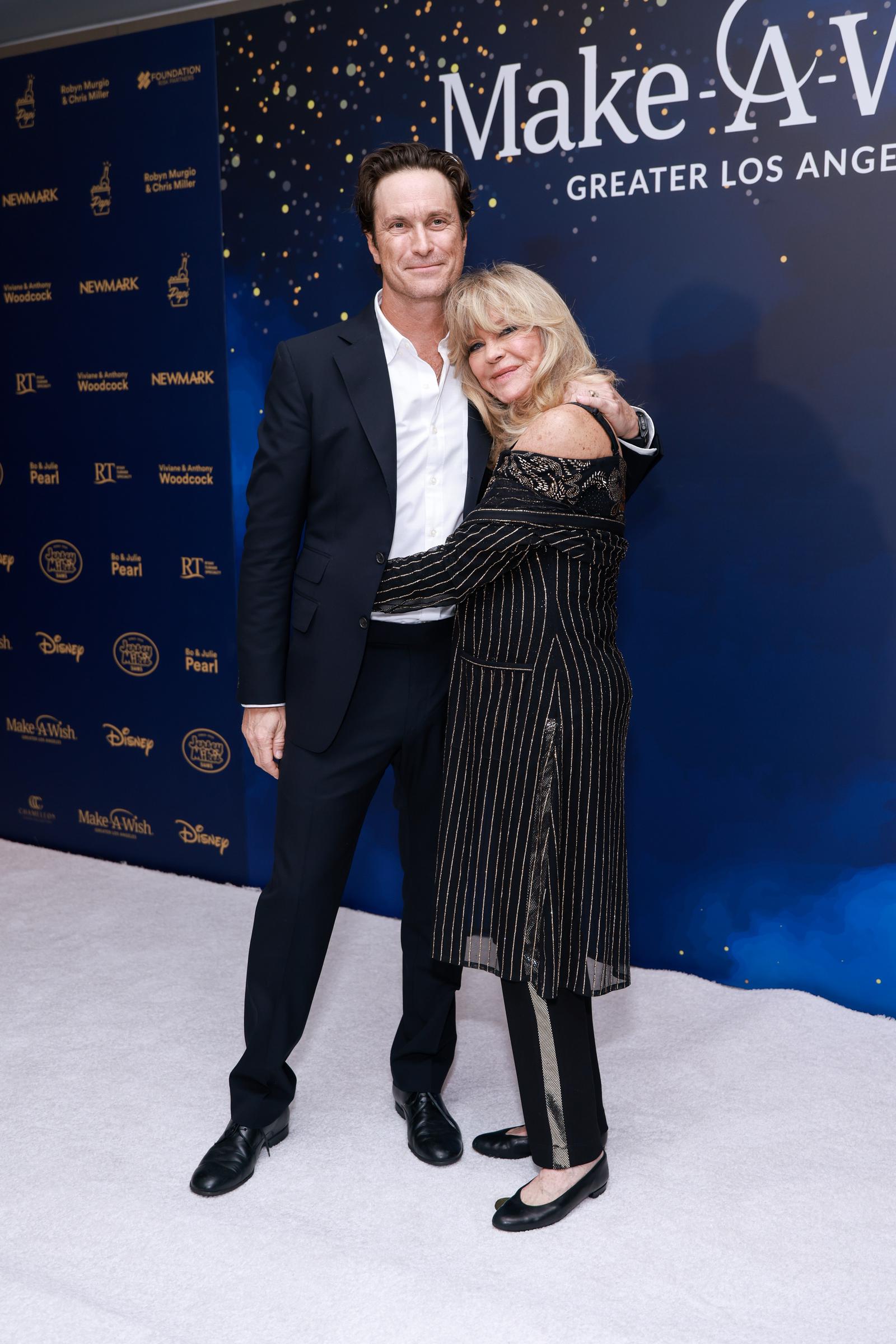 Oliver Hudson and Goldie Hawn attend Make-A-Wish Greater Los Angeles's Wish Gala at Fairmont Century Plaza on December 05, 2025