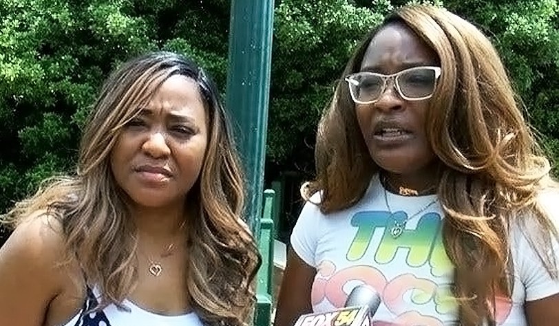 La'kesha Johnson and Latricia Kirk,sisters of Edward Kirk, of of the missing boaters, speaking about their brother at Clarks Hill Lake, Georgia | Photo: Fox 54