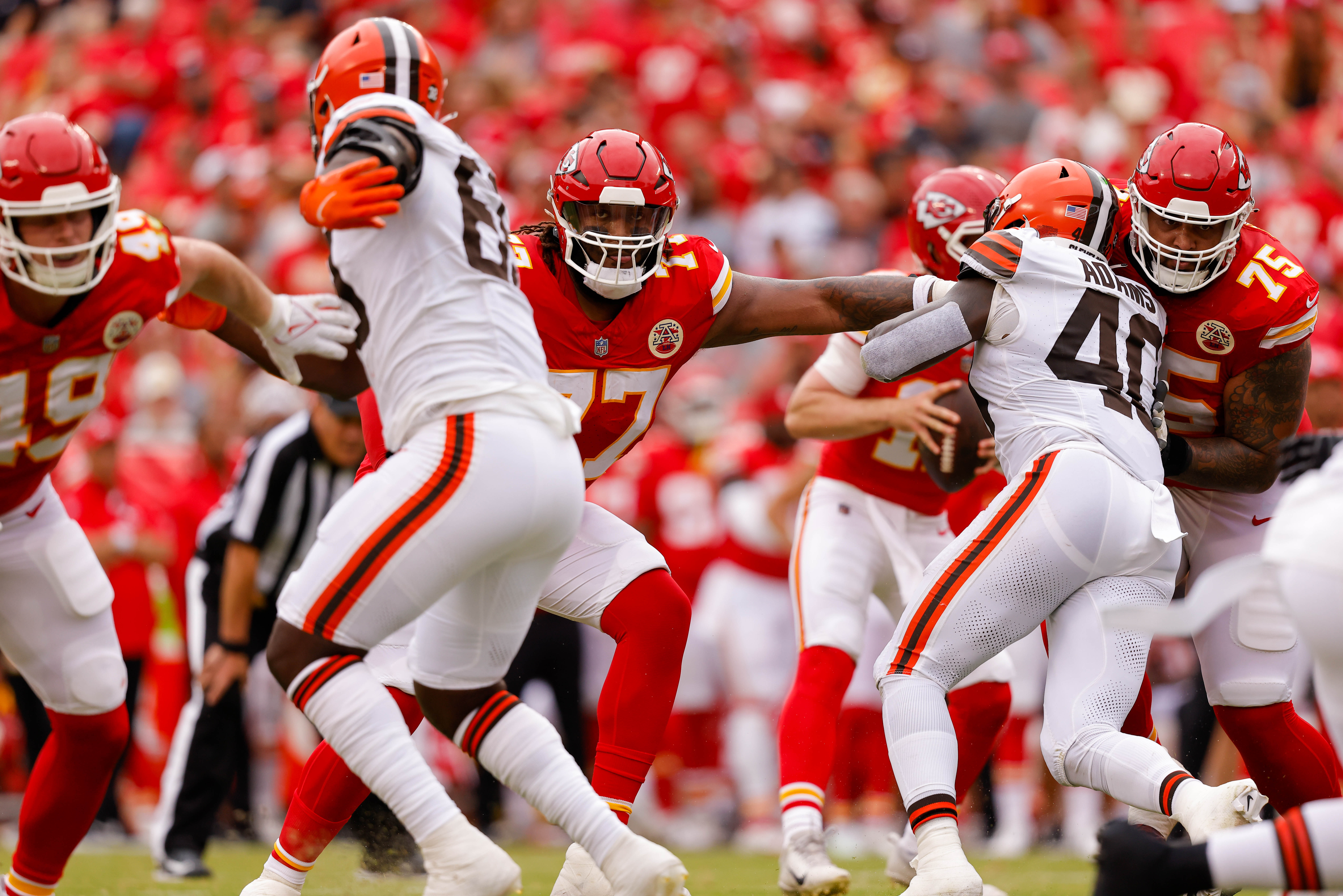 The Kansas City Chiefs play the Cleveland Browns at GEHA Field at Arrowhead Stadium in Kansas City, Missouri, on August 26, 2023 | Source: Getty Images