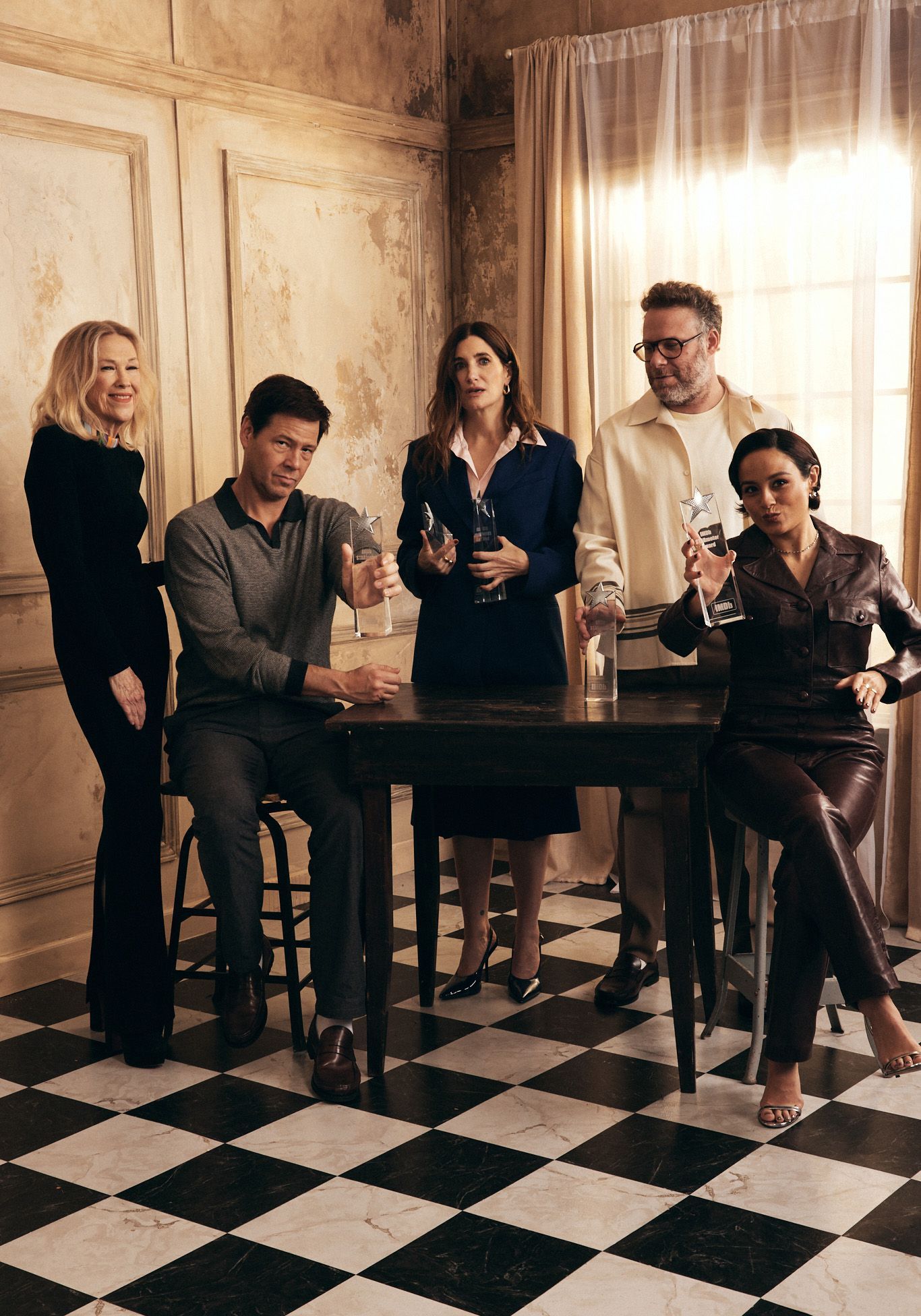 Catherine O'Hara, Ike Barinholtz, Kathryn Hahn, Seth Rogen and Chase Sui Wonders of "The Studio" receive an IMDb STARmeter Award at 2025 SXSW Film Festival in Austin, Texas on March 8. | Source: Getty Images