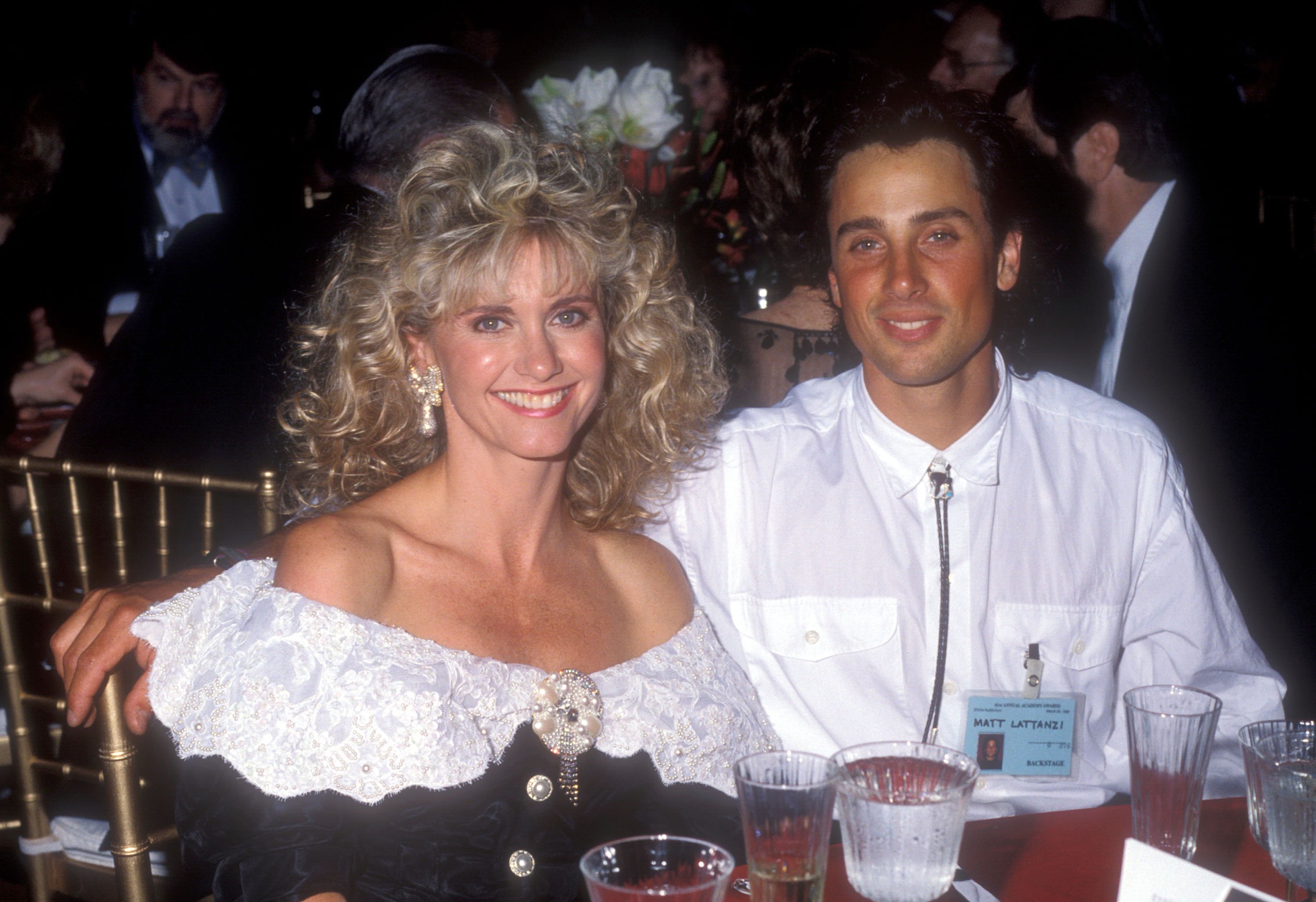 Olivia Newton-John and Matt Lattanzi at the 61st Annual Academy Awards - Governor's Ball in Los Angeles, California, on March 29, 1989. | Source: Getty Images