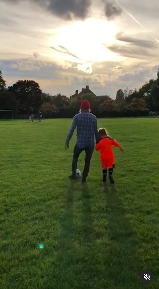 David and Harper Beckham playing soccer, posted on July 10, 2024 | Source: Instagram/victoriabeckham