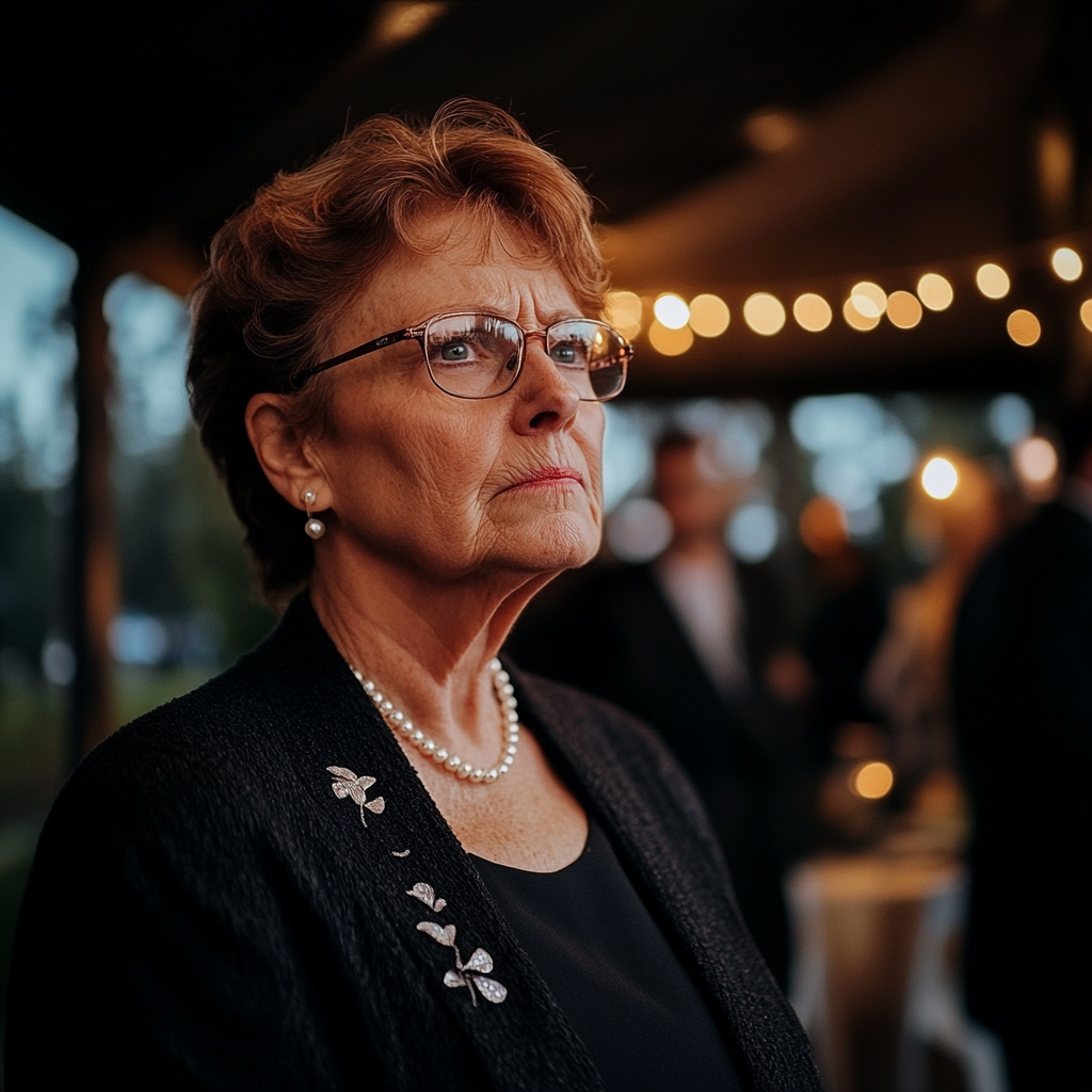 A woman standing at a wedding reception | Source: Midjourney