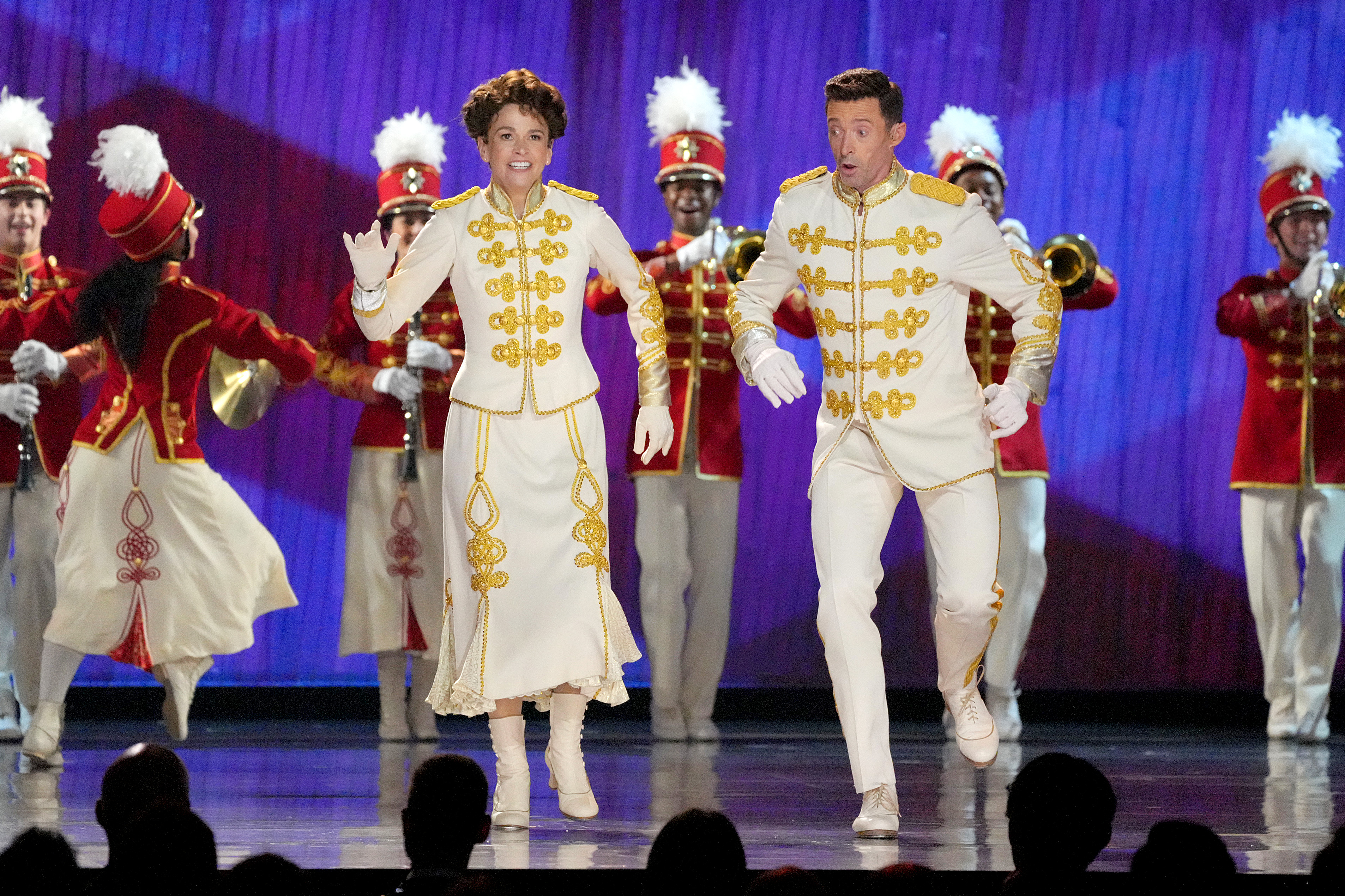 Hugh Jackman and Sutton Foster perform a number from "The Music Man" on June 12, 2022. | Source: Getty Images