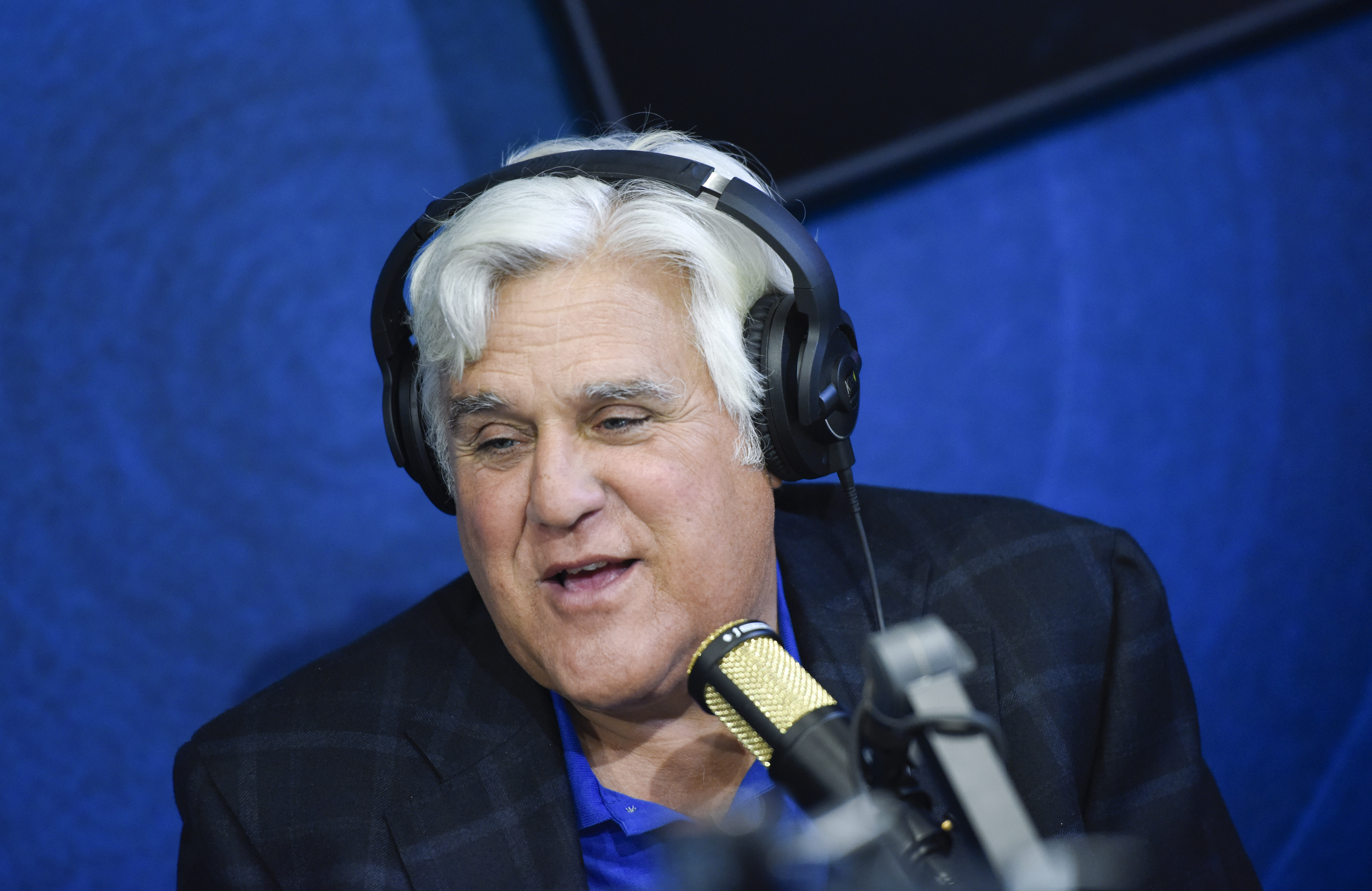 Jay Leno visits the SiriusXM Hollywood Studios in Los Angeles, California on October 9, 2019 | Source: Getty Images