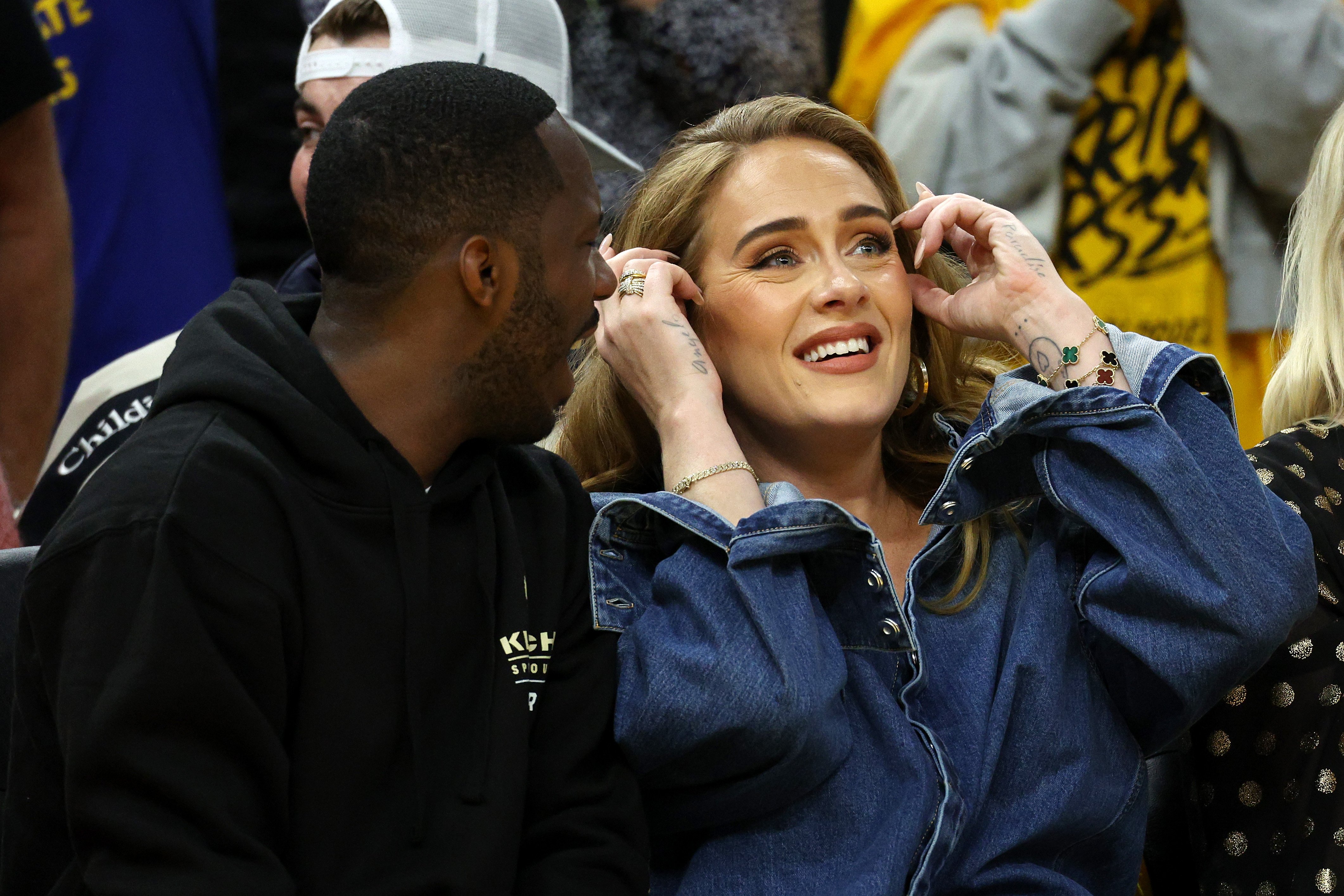 Agent Rich Paul and Adele attend Game Two of the 2022 NBA Playoffs Western Conference Finals between the Golden State Warriors and the Dallas Mavericks at Chase Center on May 20, 2022 in San Francisco, California. | Source: Getty Images