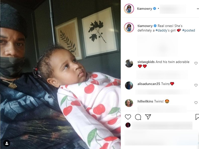 Screenshot of Tia Mowry's Instagram post, featuring her husband and daughter. | Source: Instagram.com/TiaMowry