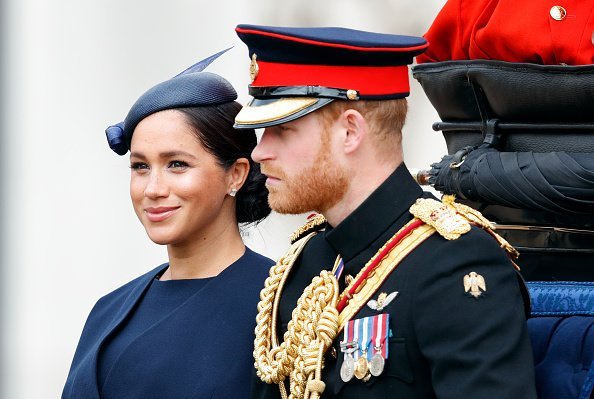 Meghan Markle and Prince Harry travels down The Mall in a horse drawn carriage during Trooping The Colour on June 8, 2019 in London, England | Photo: Getty Images