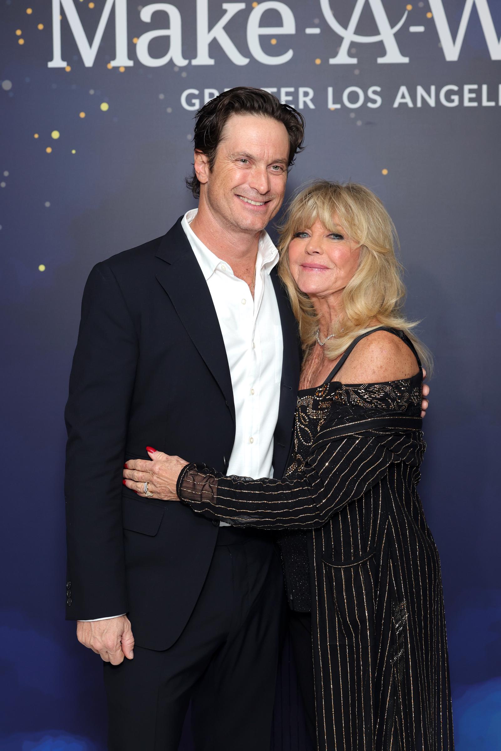 Oliver Hudson and Goldie Hawn attend Make-A-Wish Greater Los Angeles's Wish Gala at Fairmont Century Plaza on December 05, 2025