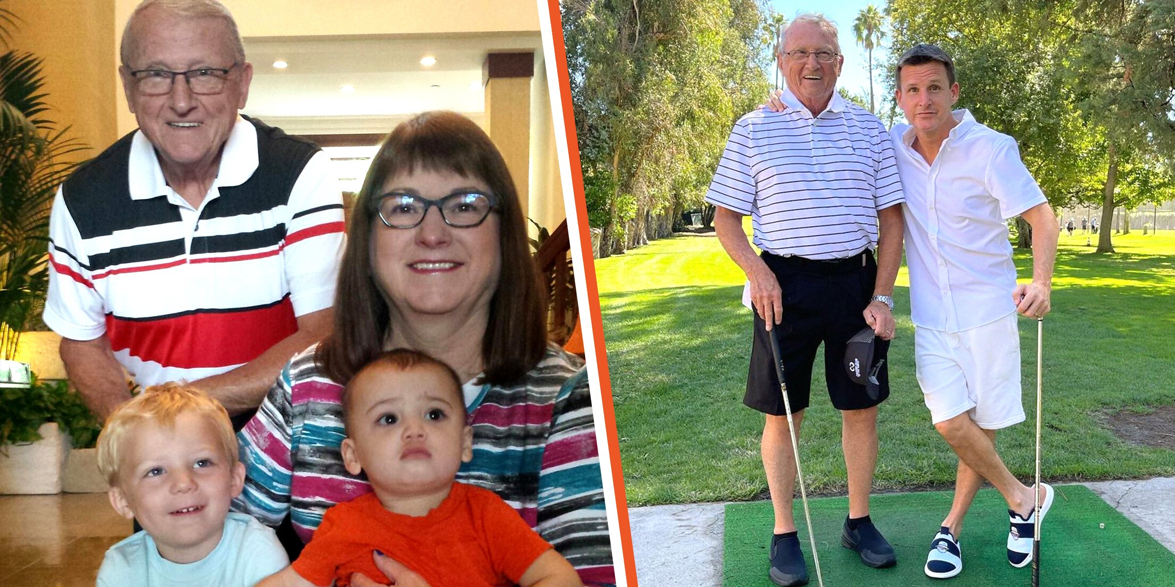 Gene and Patty Dyrdekwith their grandsons. | Gene Dyrdek golfing with his son Rob Dyrdek  | Source: Instagram/patdyr | Instagram/robdyrdek