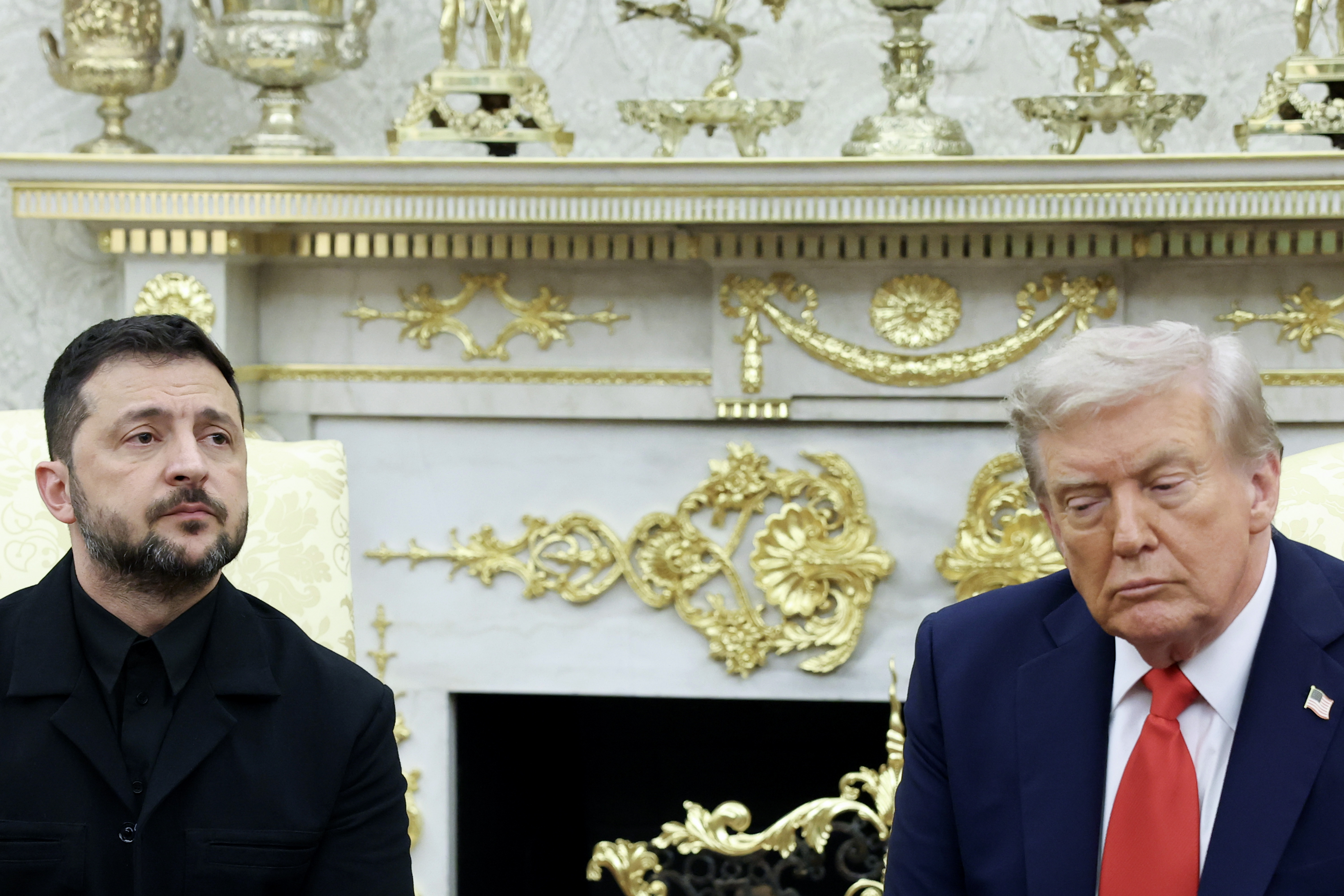 President Volodymyr Zelenskyy listens during a bilateral meeting with President Donald Trump in the Oval Office on August 18, 2025 | Source: Getty Images