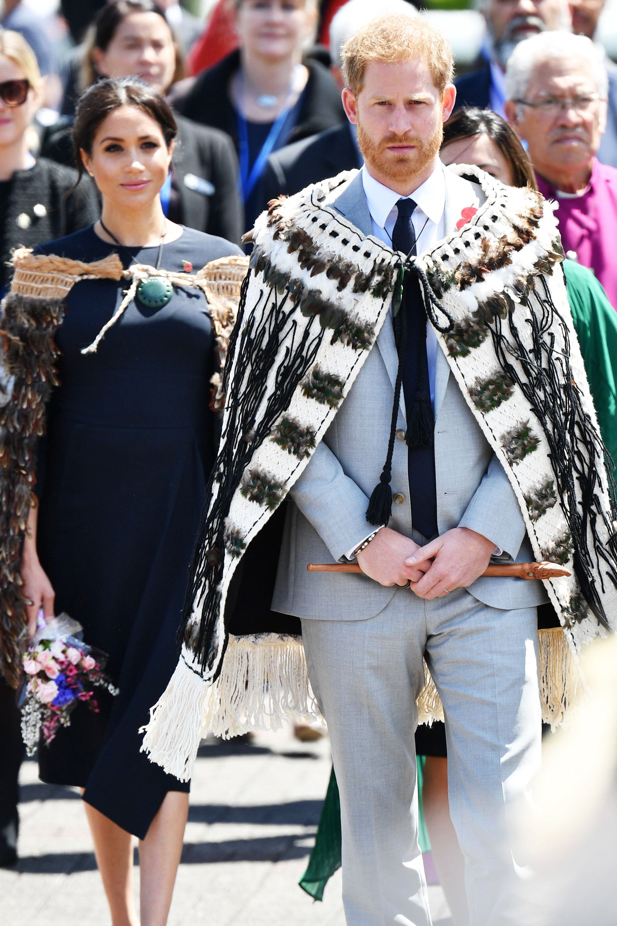 Duchess Meghan and Prince Harry visit Te Papaiouru Marae for a formal powhiri and luncheon on October 31, 2018, in Rotorua, New Zealand. | Source: Getty Images