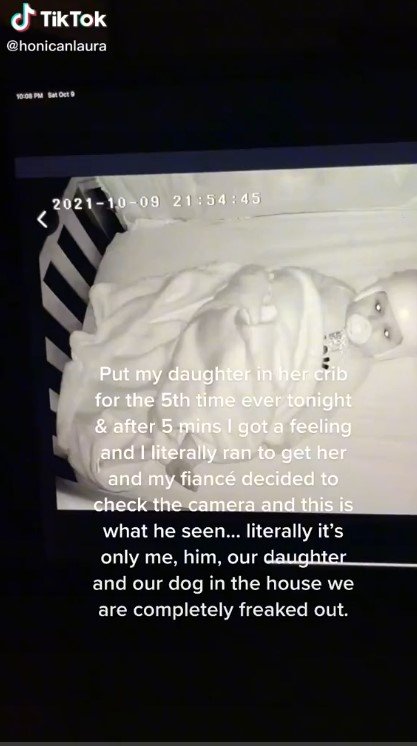 Picture from the footage of Laura's baby's crib | Source: tiktok.com/honicanlaura