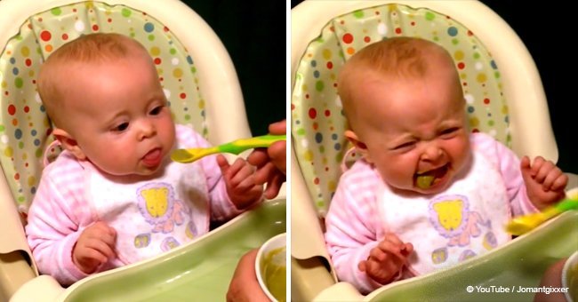 Six-month-old baby says first words after trying peas for the first time (video)