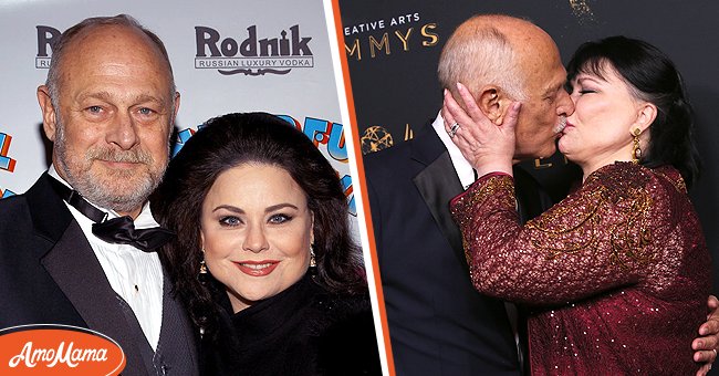 [Left] Gerald McRaney and Delta Burke during the November 23, 2003, at the after party for the opening night of the Broadway musical Wonderful Town at the Mandarin Oriental Hotel in New York City; [Right] Gerald McRaney and Delta Burke during the 2017 Creative Arts Emmy Awards at Microsoft Theater on September 10, 2017 in Los Angeles, California | Source: Getty Images