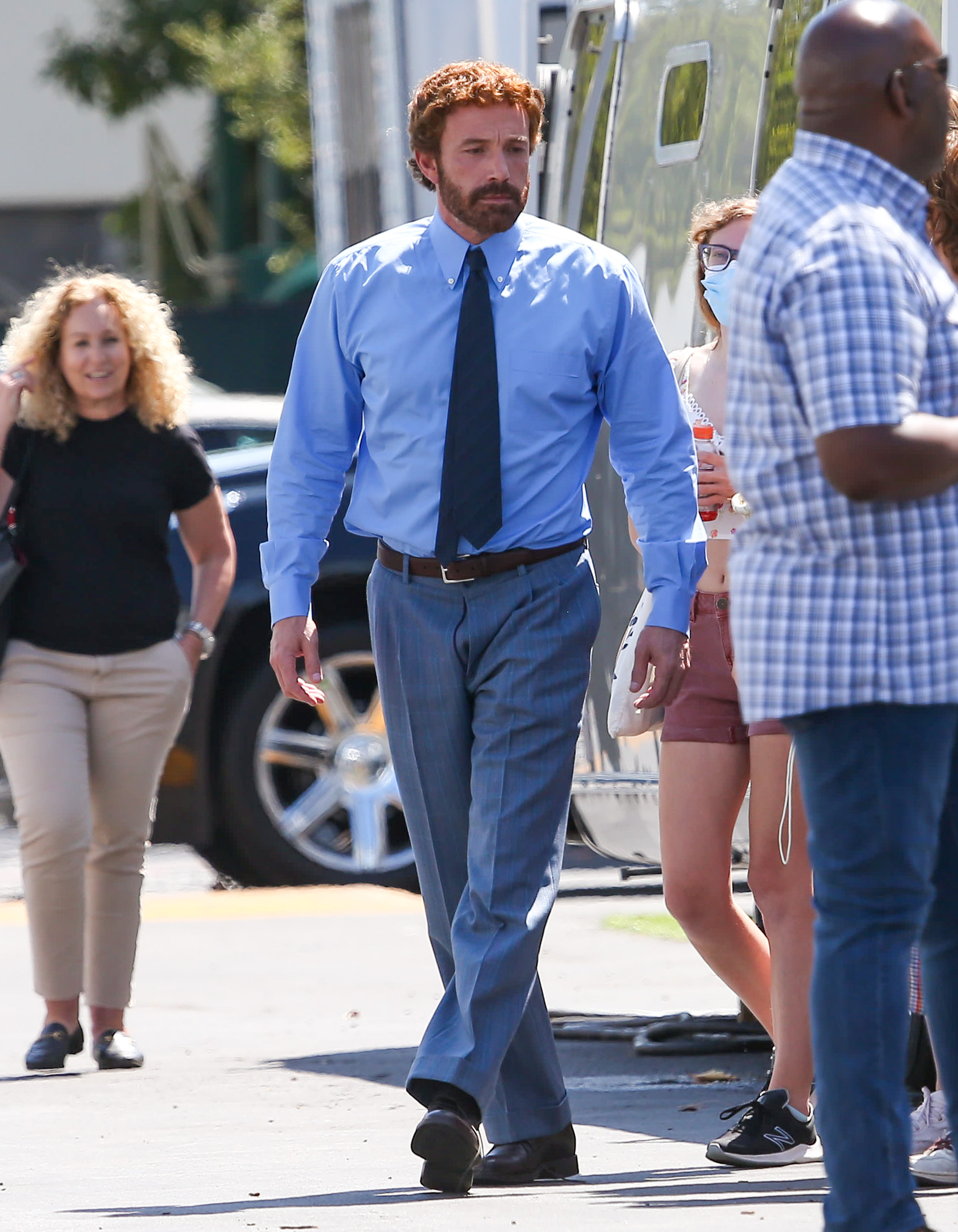 Ben Affleck spotted on the set of a movie project he and Matt Damon were working on in Los Angeles, California on July 5, 2022 | Source: Getty Images