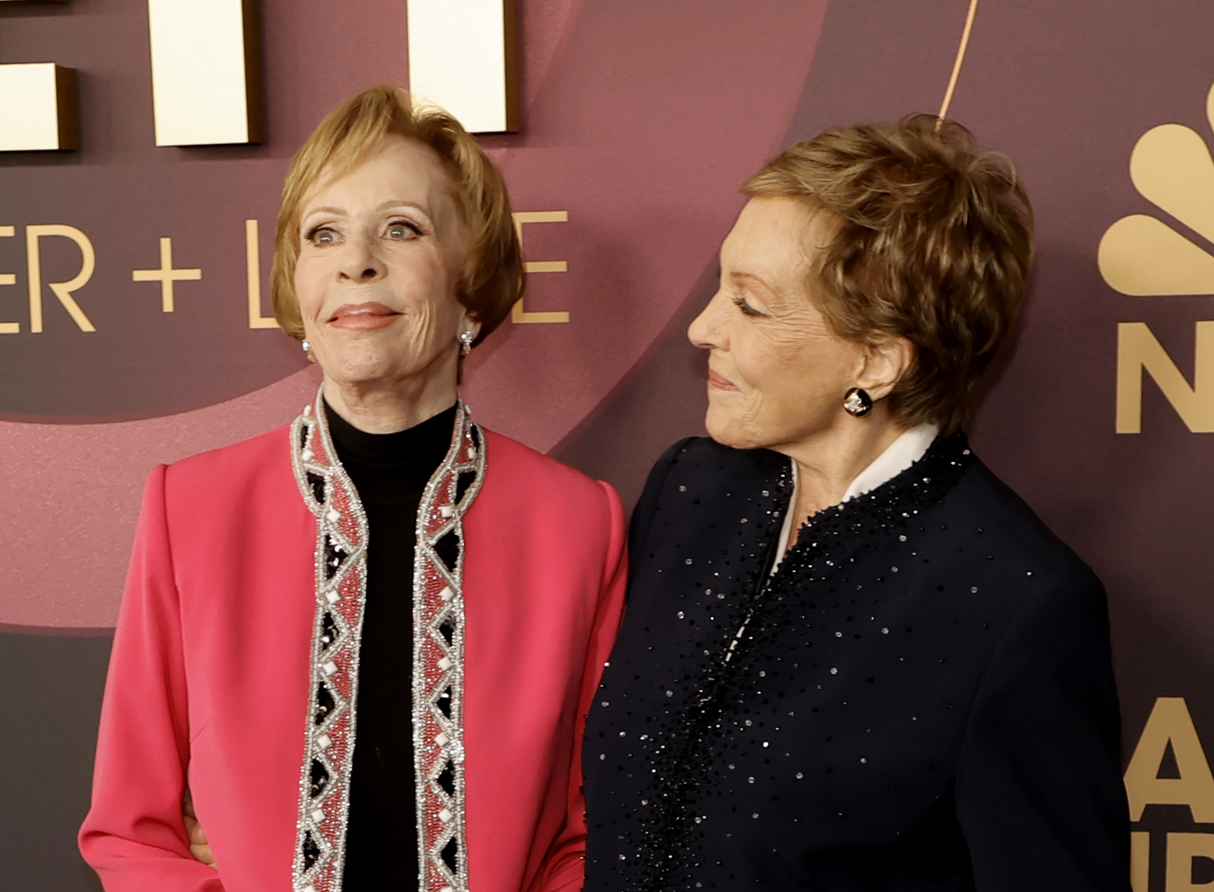 Carol Burnett and Julie Andrews at NBC's "Carol Burnett: 90 Years Of Laughter + Love" Birthday Special on March 2, 2023, in Los Angeles, California | Source: Getty Images