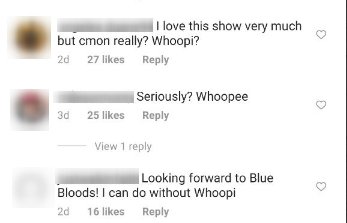 Die Zuschauer von "Blue Bloods" kommentieren den Neuzugang von Whoopi Goldberg in der Besetzung von Staffel 11. | Quelle: Instagram/bluebloods_cbs.