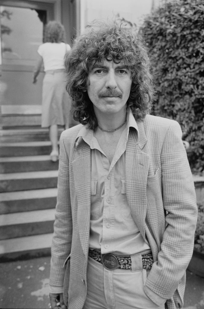 Former Beatle, musician George Harrison (1943 - 2001), pictured a few days after the birth of his son Dhani, UK, 4th August 1978. | Getty Images / Global Images Ukraine Former Beatle, musician George Harrison (1943 - 2001), pictured a few days after the birth of his son Dhani, UK, 4th August 1978. | Getty Images / Global Images Ukraine