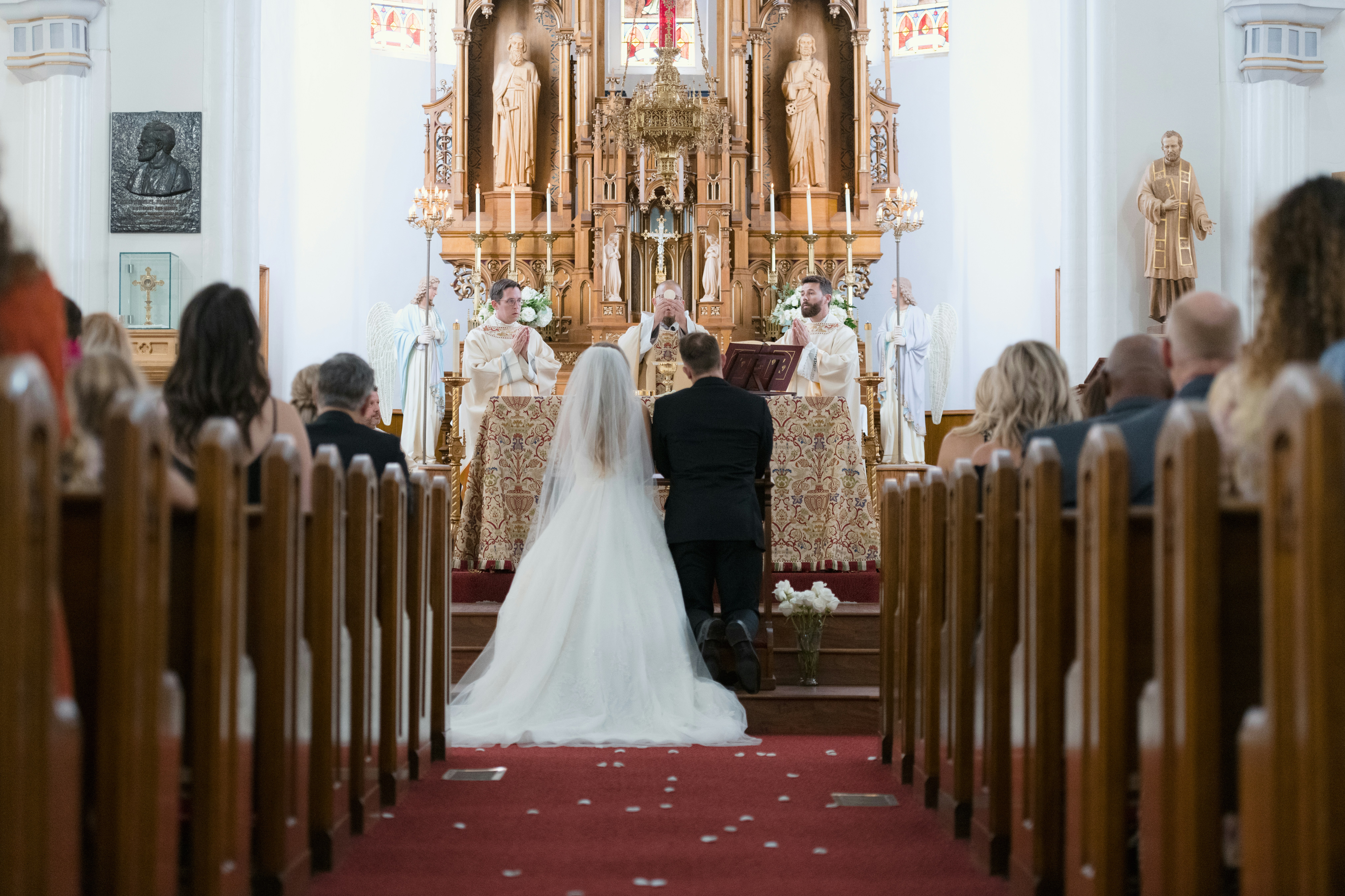 Groom and bride at church | Source: Unsplash