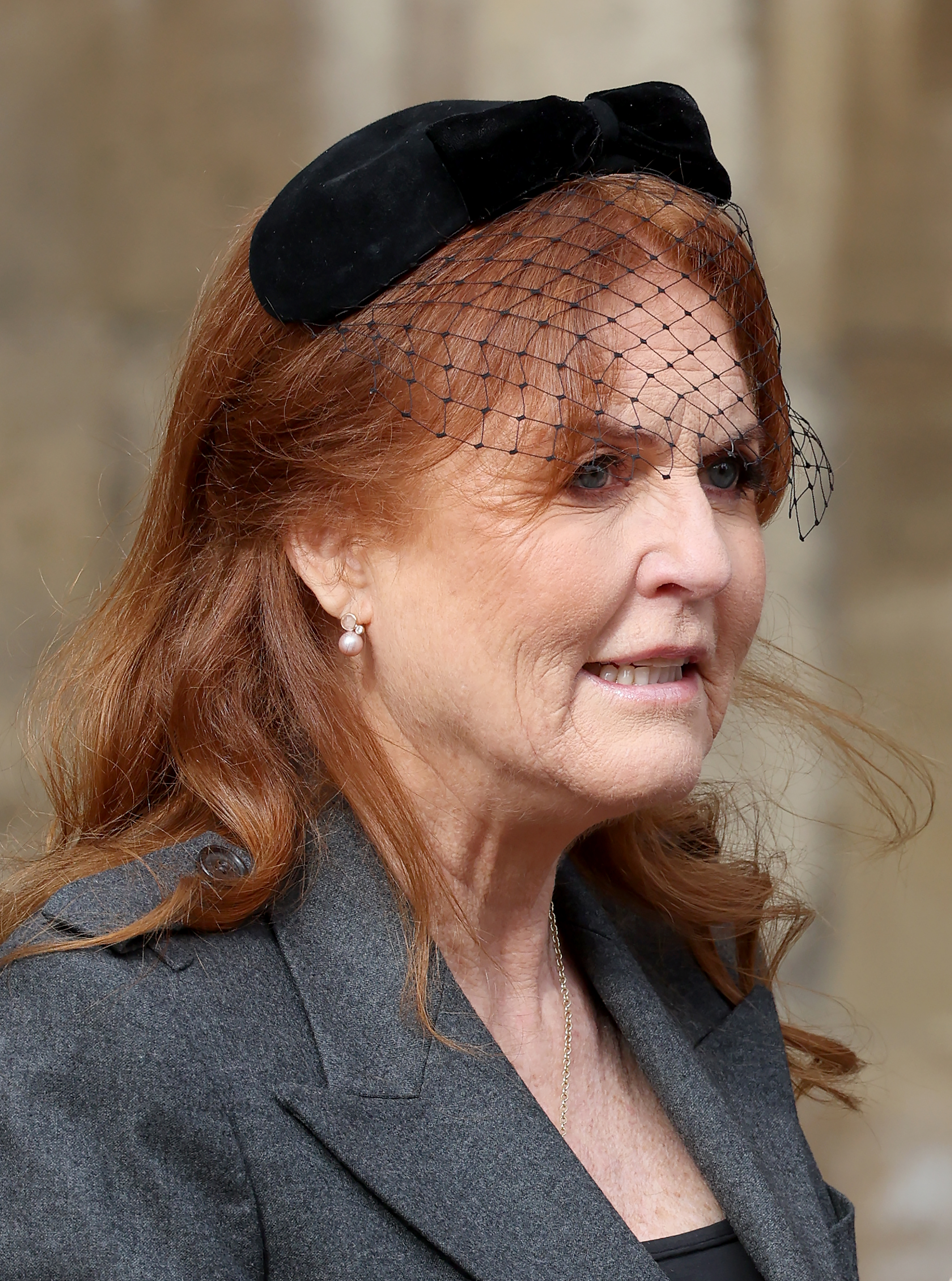 Sarah Ferguson attends the Thanksgiving Service for King Constantine of the Hellenes  on February 27, 2024 in Windsor, England | Source: Getty Images