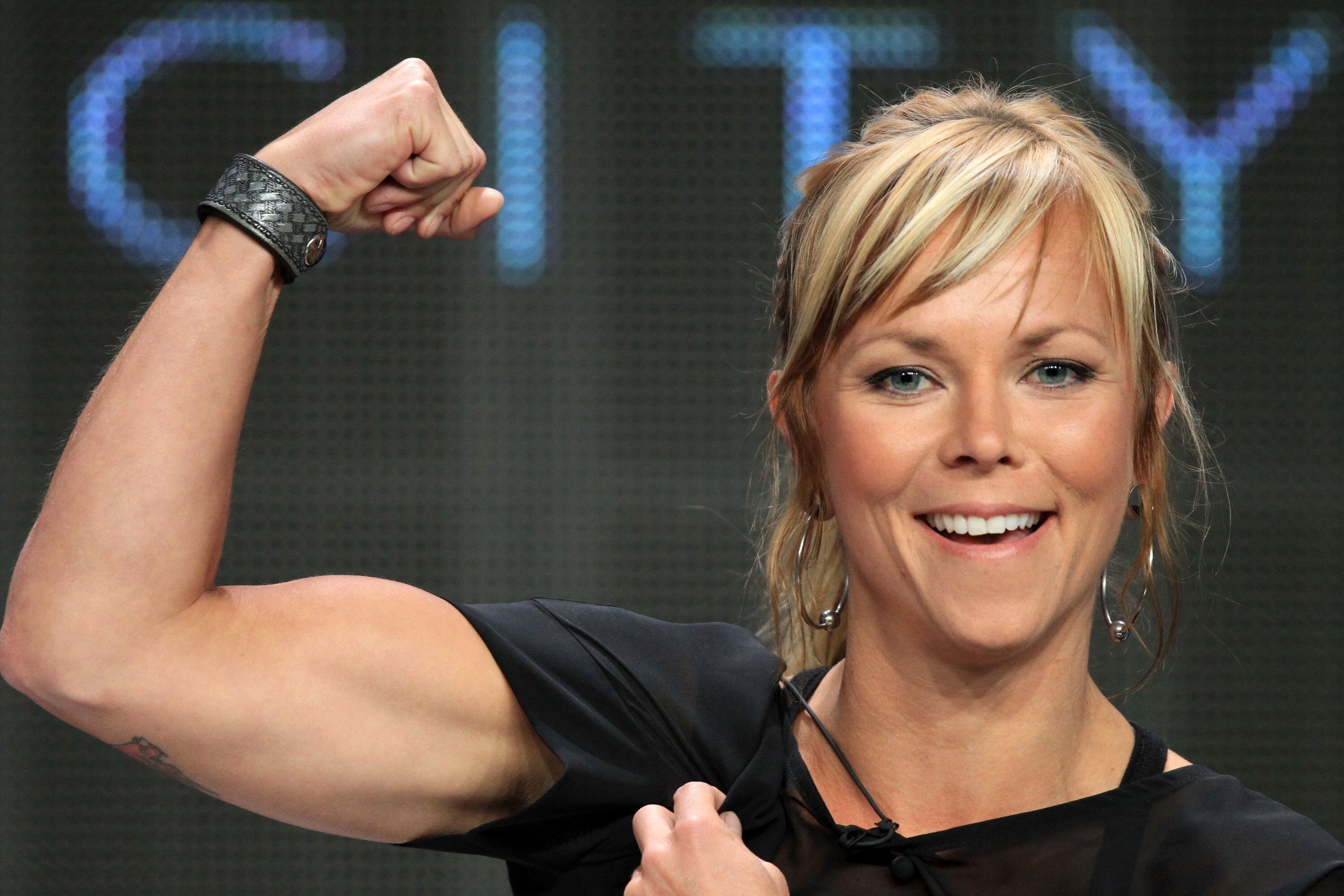  Co-host Jessi Combs speaks at the 'Overhaulin' discussion panel during the Discovery Networks/Velocity portion of the 2012 Summer Television Critics Association tour at the Beverly Hilton Hotel on August 2, 2012 in Los Angeles, California | Photo: Getty Images