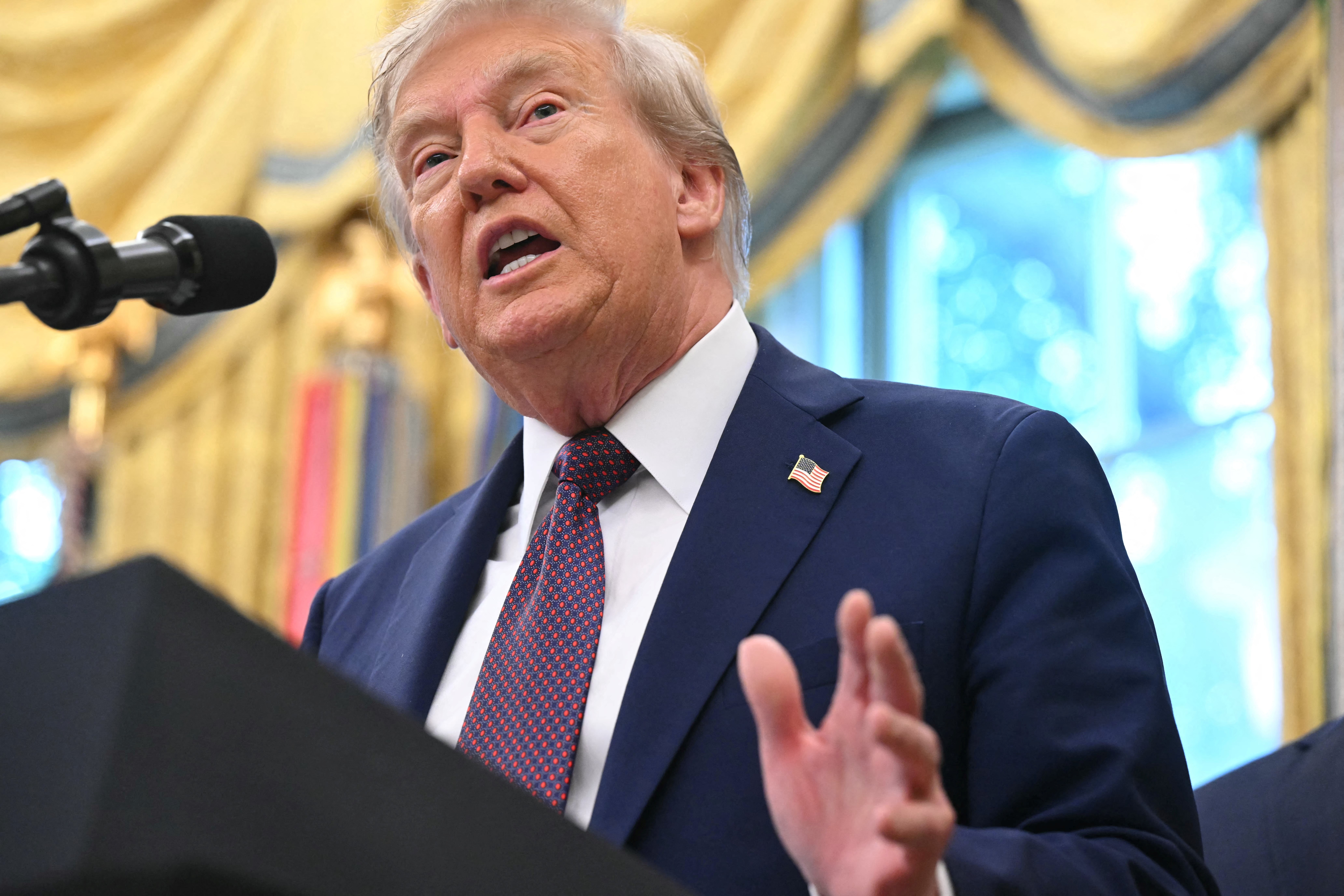 U.S. President Donald Trump speaks to reporters in the Oval Office of the White House in Washington, DC, on September 2, 2025 | Source: Getty Images