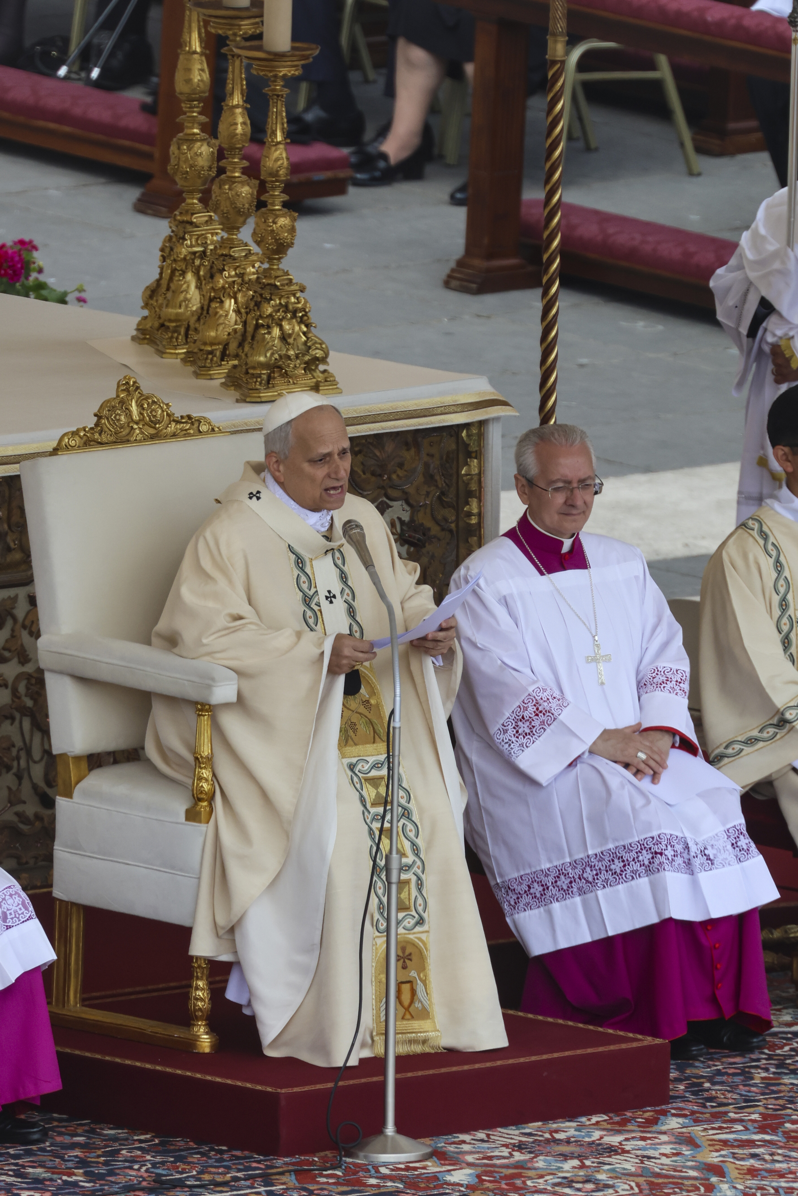 Pope Leo XIV during the Inauguration Mass at St. Peter's Square on May 18, 2025, in Vatican City, Italy. | Source: Getty Images