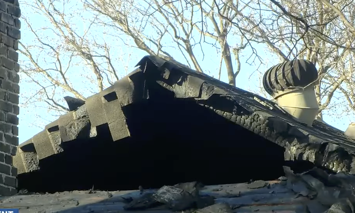 The burned home on Douglass Avenue where Barry Wilburn was inside when the fire broke out from a video posted on February 8, 2026 | Source: YouTube/@ActionNews5