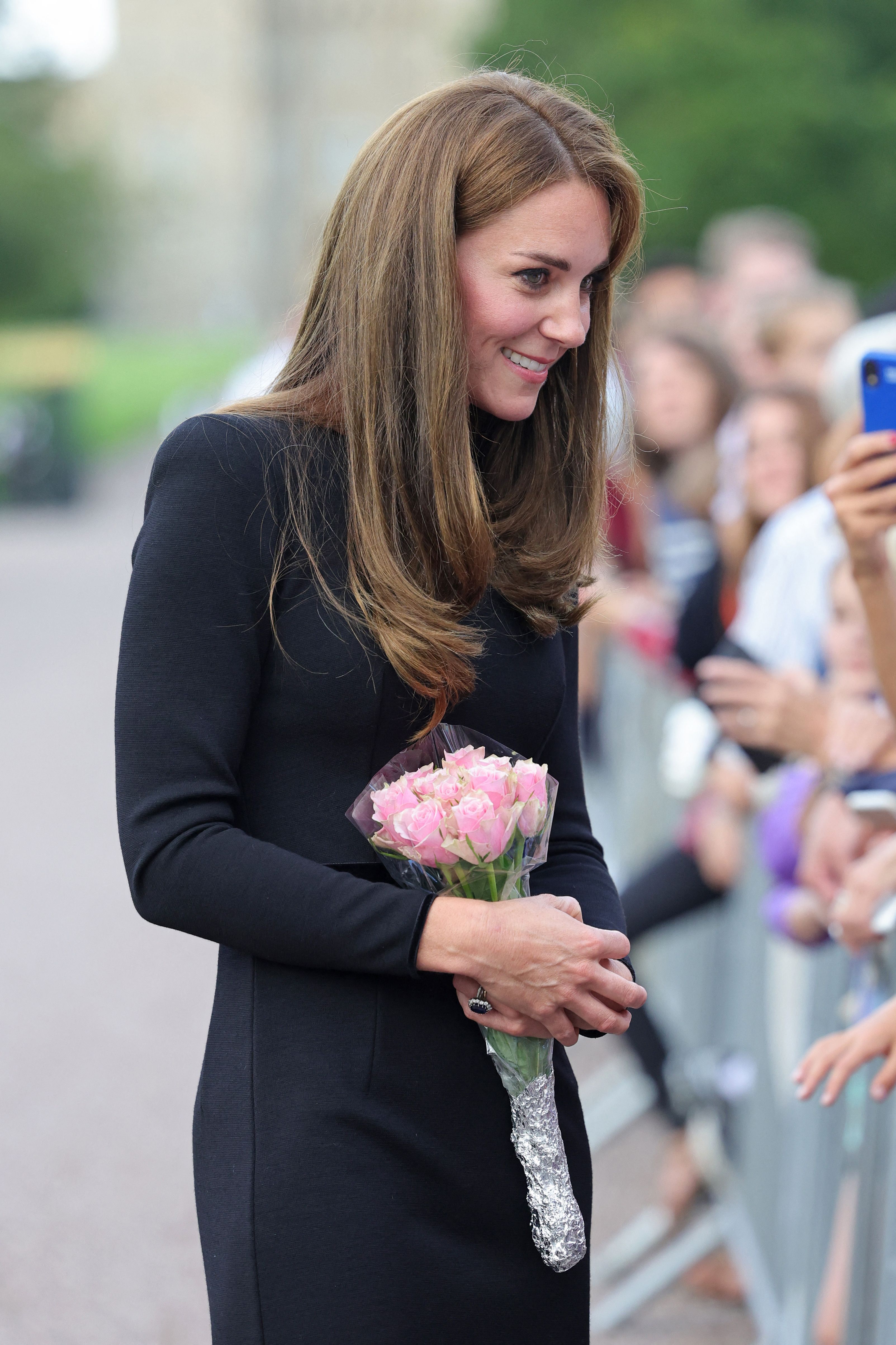 Britain's Catherine, Princess of Wales, meets with well-wishers on the Long Walk at Windsor Castle on September 10, 2022. | Source: Getty Images