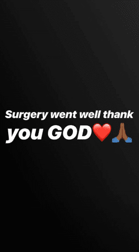 Alexis Skyy telling her followers that the surgery went well | Source: Instagram Stories/Alexis Skyy
