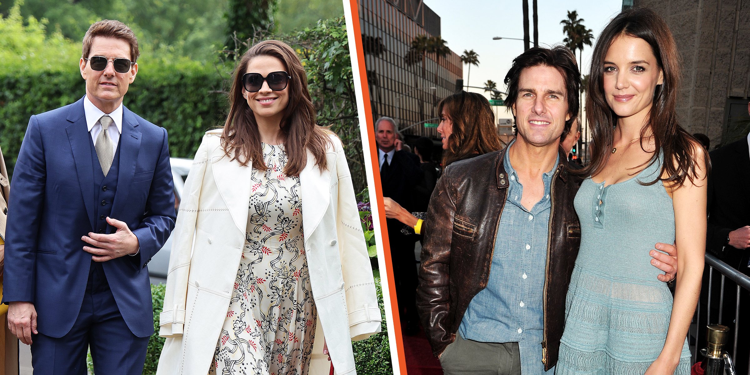 Tom Cruise and Hayley Atwell | Tome Cruise and Katie Holmes | Source: Getty Images