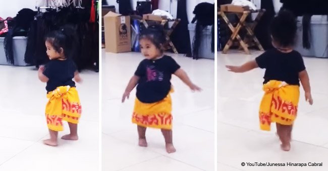 22-month-old girl does traditional Tahitian dance