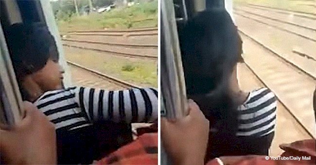 Girl falls out from open door of a speeding train and camera captures passengers’ reactions