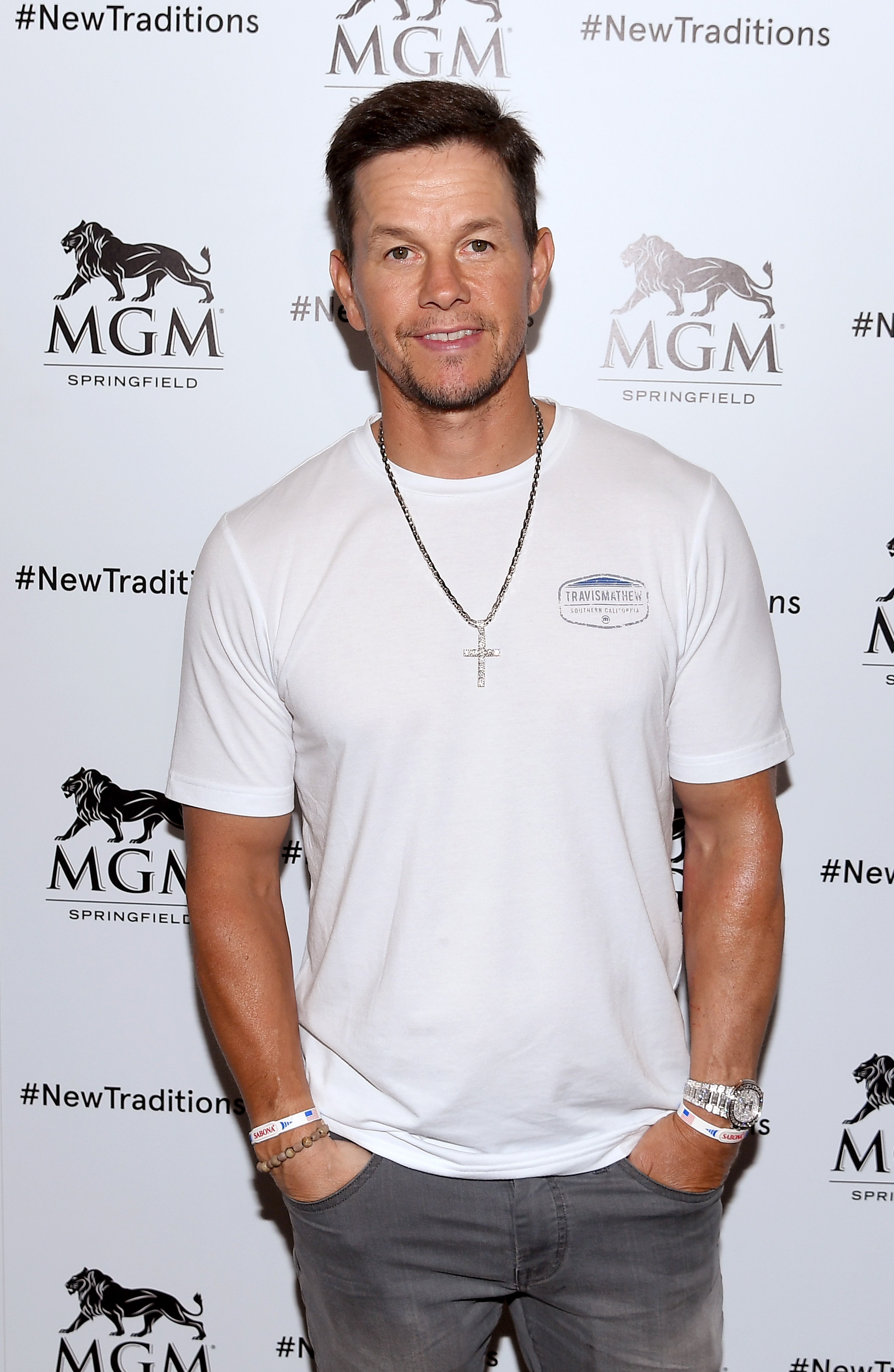 Mark Wahlberg announces the new Wahlburgers location coming to MGM Springfield in late 2019 on August 23, 2018 in Springfield, Massachusetts. | Source: Getty Images
