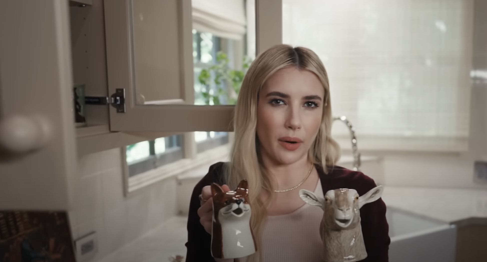 Emma Roberts' mug collection featured in Architectural Digest, dated April 2024 | Source: YouTube/Architectural Digest