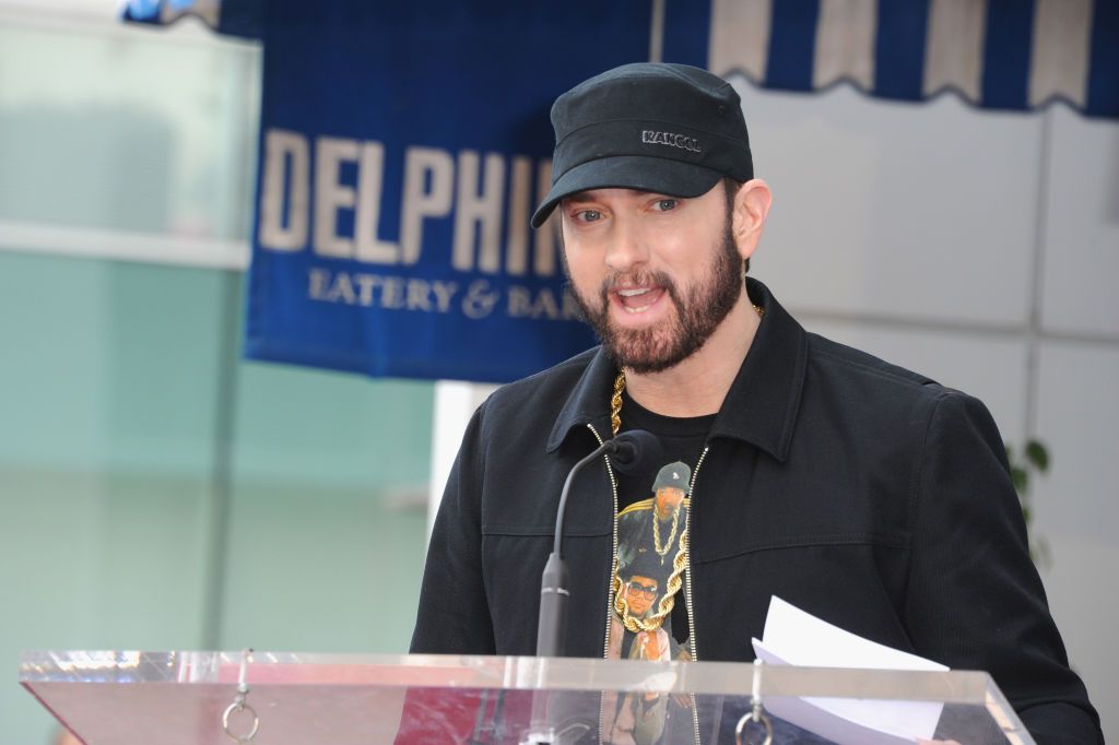 Eminem spoke at Curtis "50 Cent" Jackson's star ceremony on the Hollywood Walk of Fame on January 30, 2020 in Hollywood, California | Photo: Getty Images