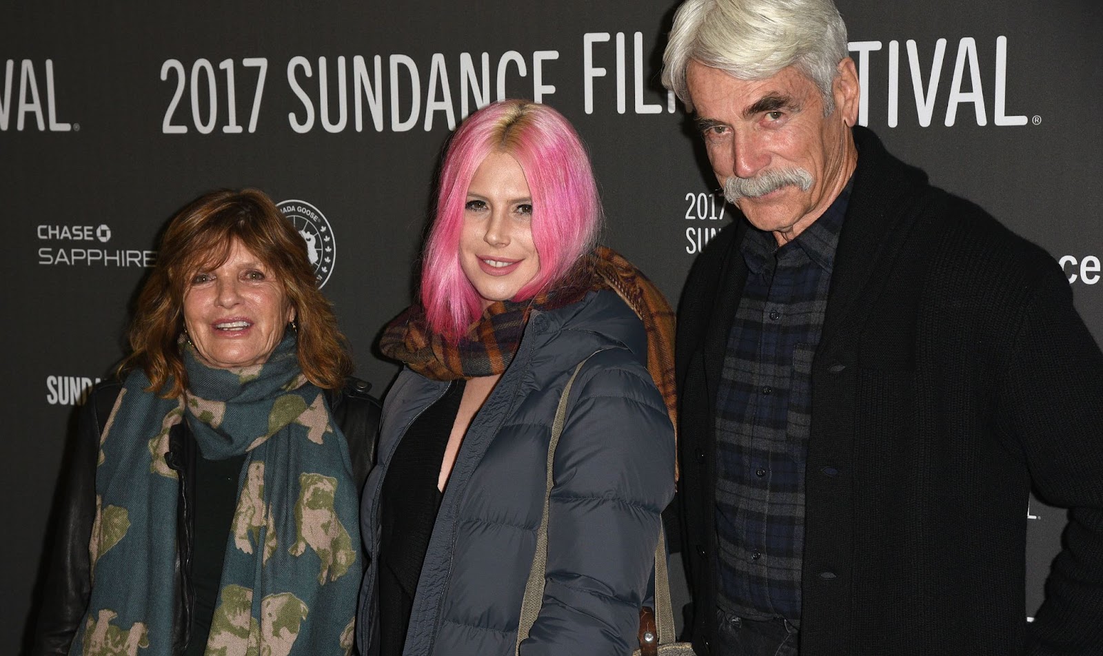 Katharine Ross with Cleo and Sam Elliott at "The Hero" premiere at the Sundance Film Festival in 2017 | Source: Getty Images