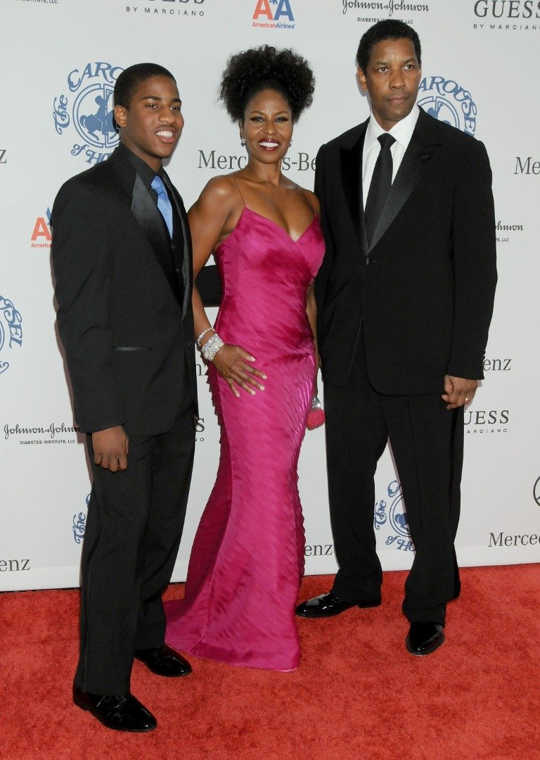  Actor Denzel Washington, Wife Pauletta Washington and Son Malcolm arrive at The 30th Anniversary Carousel Of Hope Ball at The Beverly Hilton Hotel on October 25, 2008  | Source: Getty Images