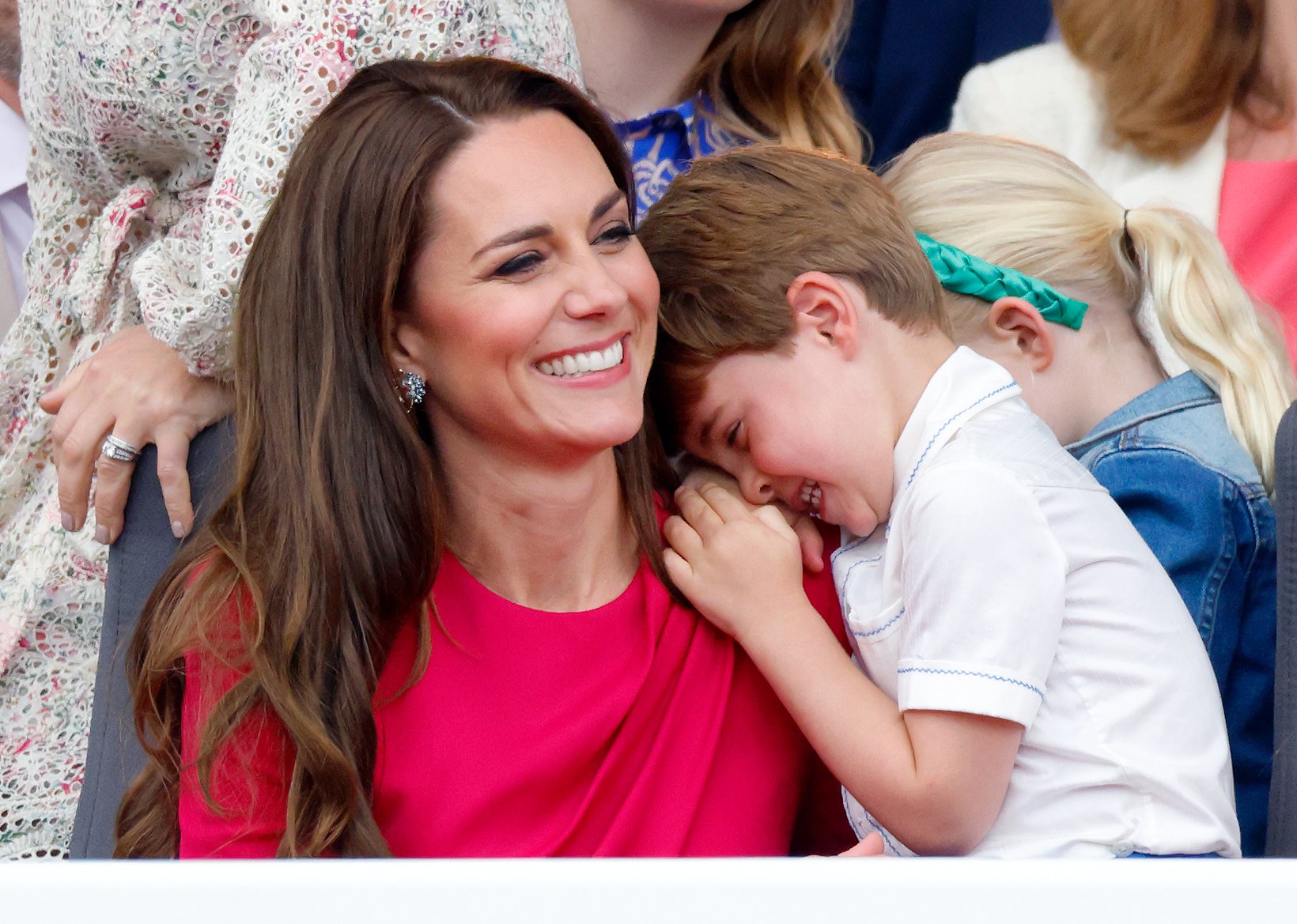 Catherine, Duchess of Cambridge and Prince Louis of Cambridge attend the Platinum Pageant on The Mall on June 5, 2022 in London, England | Source: Getty Images 