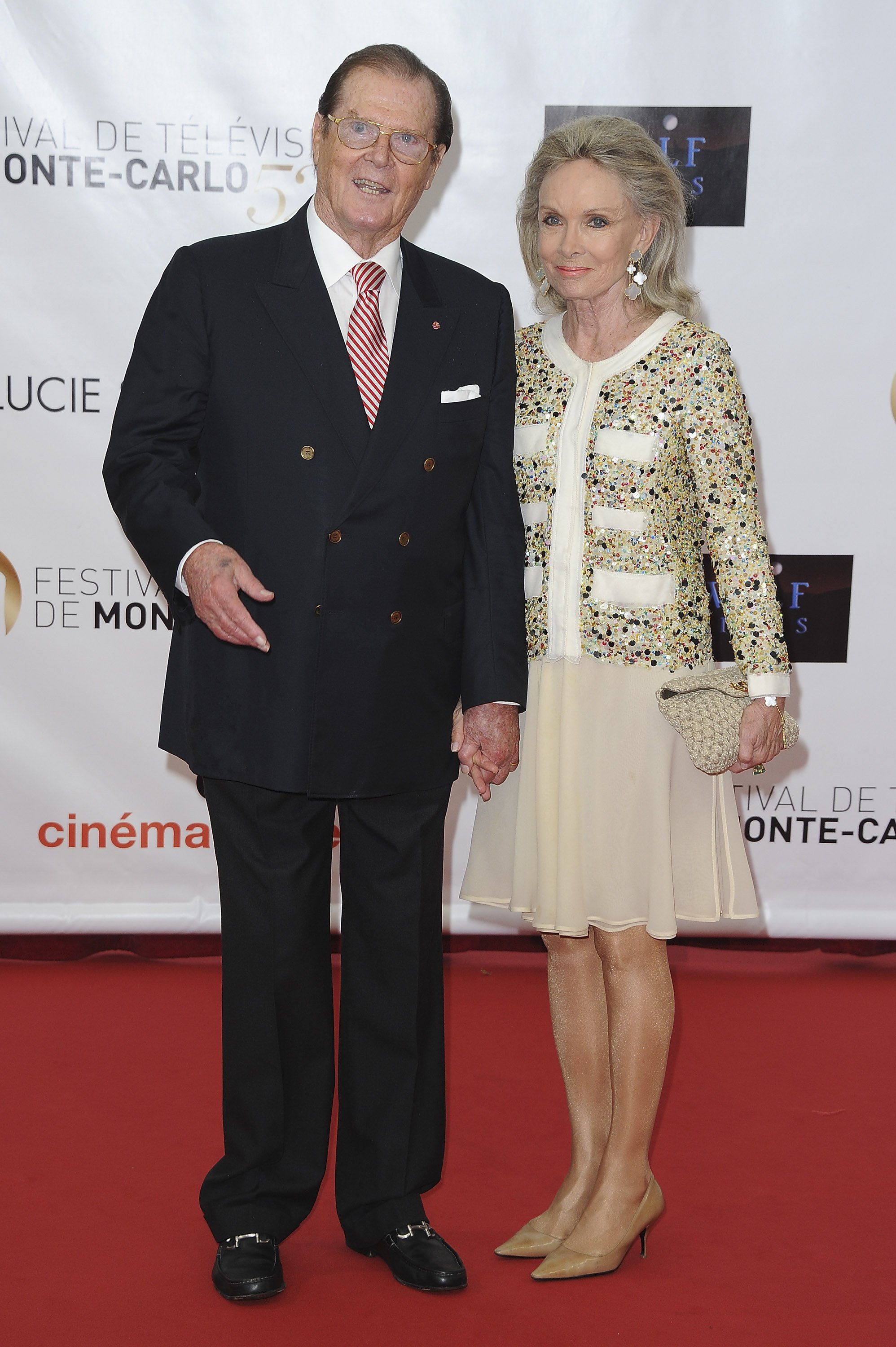  British actor Roger Moore and his wife Kristina Tholstrup arrive at the opening ceremony of the 2012 Monte Carlo Television Festival held at Grimaldi Forum on June 10, 2012 in Monte-Carlo, Monaco | Source: Getty Images