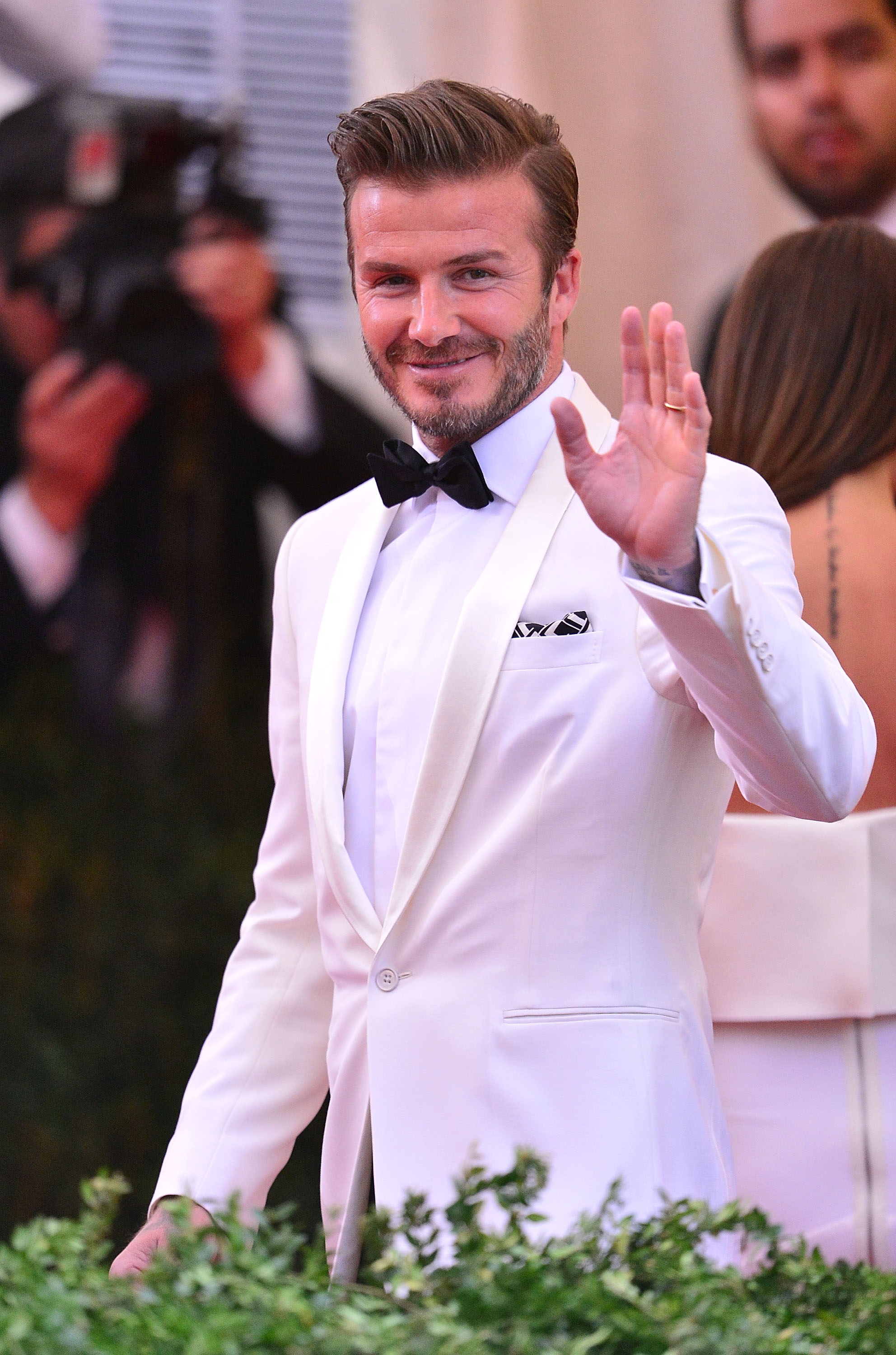 David Beckham at the "Charles James: Beyond Fashion" Costume Institute Gala at the Metropolitan Museum of Art on May 5, 2014 in New York City. | Source: Getty Images