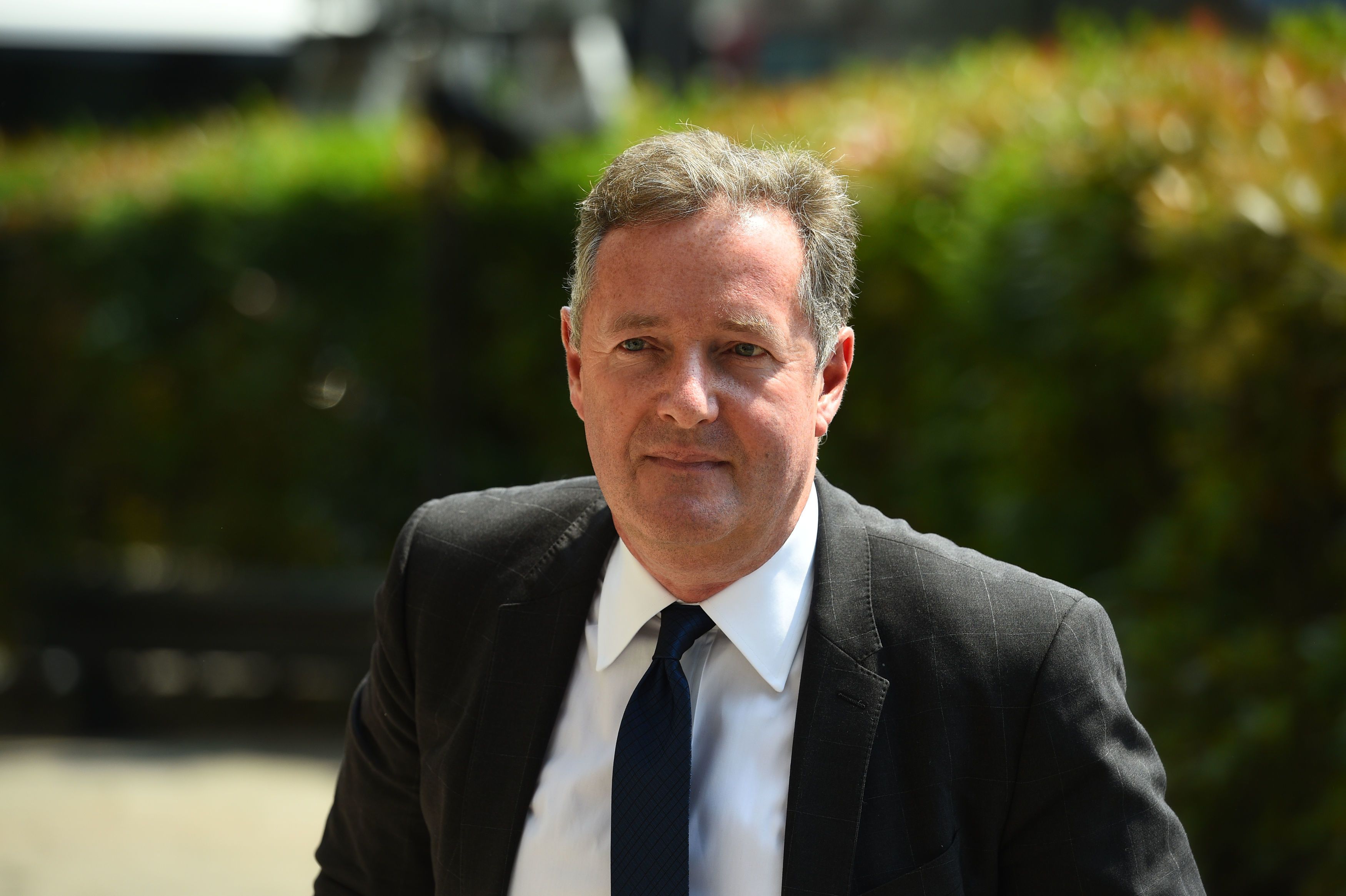 Piers Morgan at Old Church, 1 Marylebone Road in London for the funeral of Supermarket Sweep star Dale Winton on May 22, 2018 | Photo: Getty Images