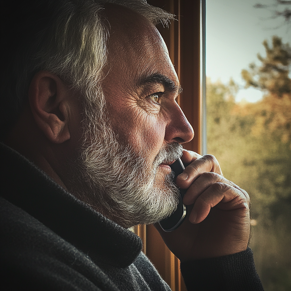 A man talking on the phone | Source: Midjourney