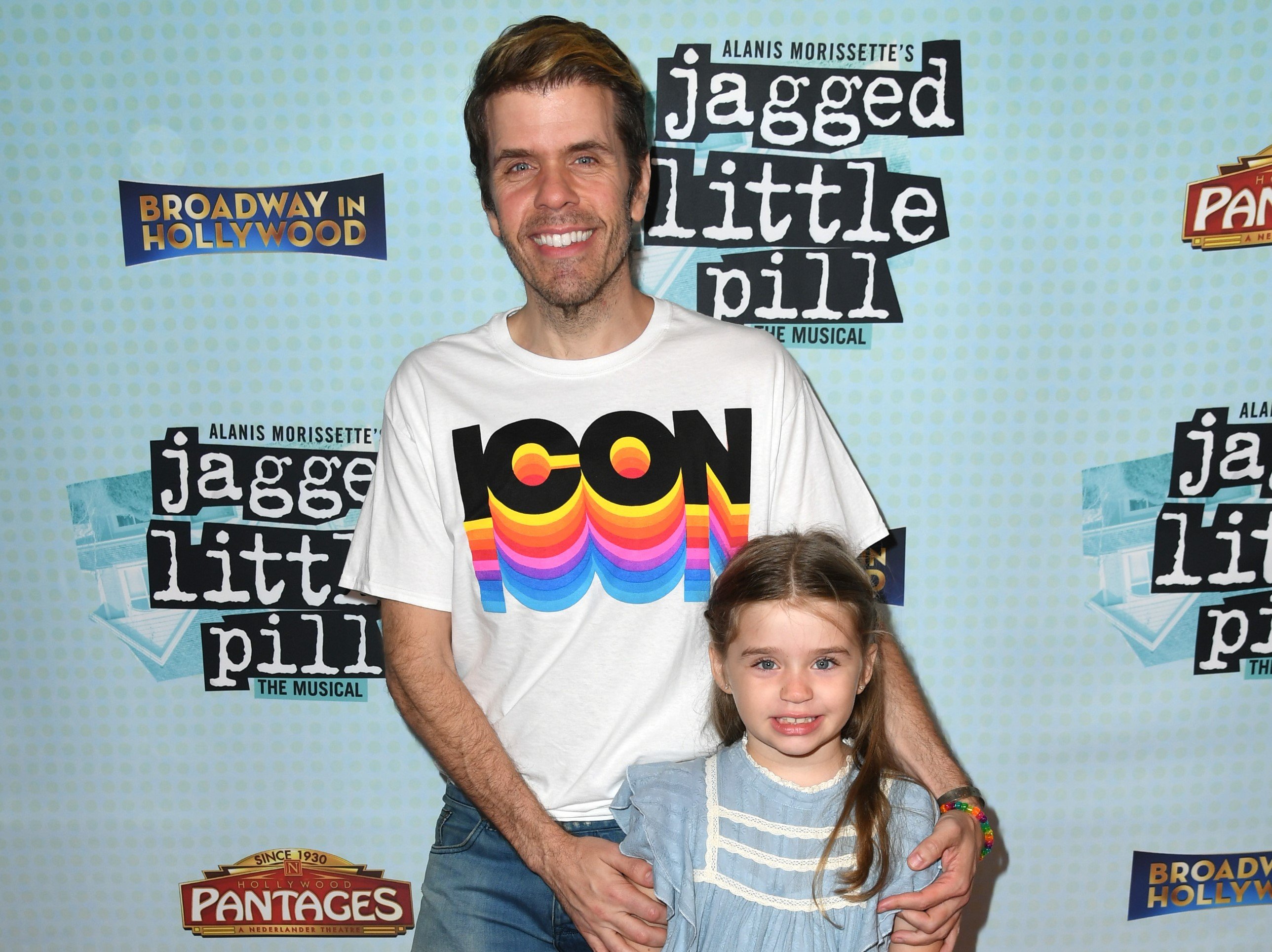 Perez Hilton and daughter Mia Alma Lavandeira attend the Los Angeles Premiere of "Jagged Little Pill" at Hollywood Pantages Theatre on September 14, 2022 in Hollywood, California. | JC Olivera/Getty Images