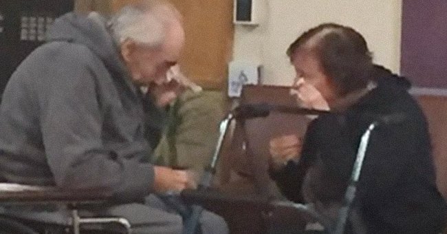 Wolf and Anita Gottschalk wiping tears away in August 2016 at Yale Road, British Columbia, Canada | Source: YouTube.com/ABC News 