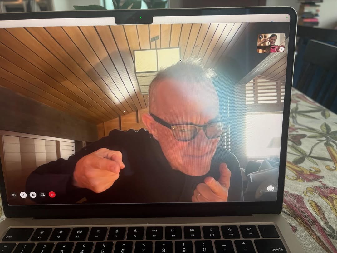 Tom Hanks during video call, dated March 2025 | Source: Instagram/eahanks